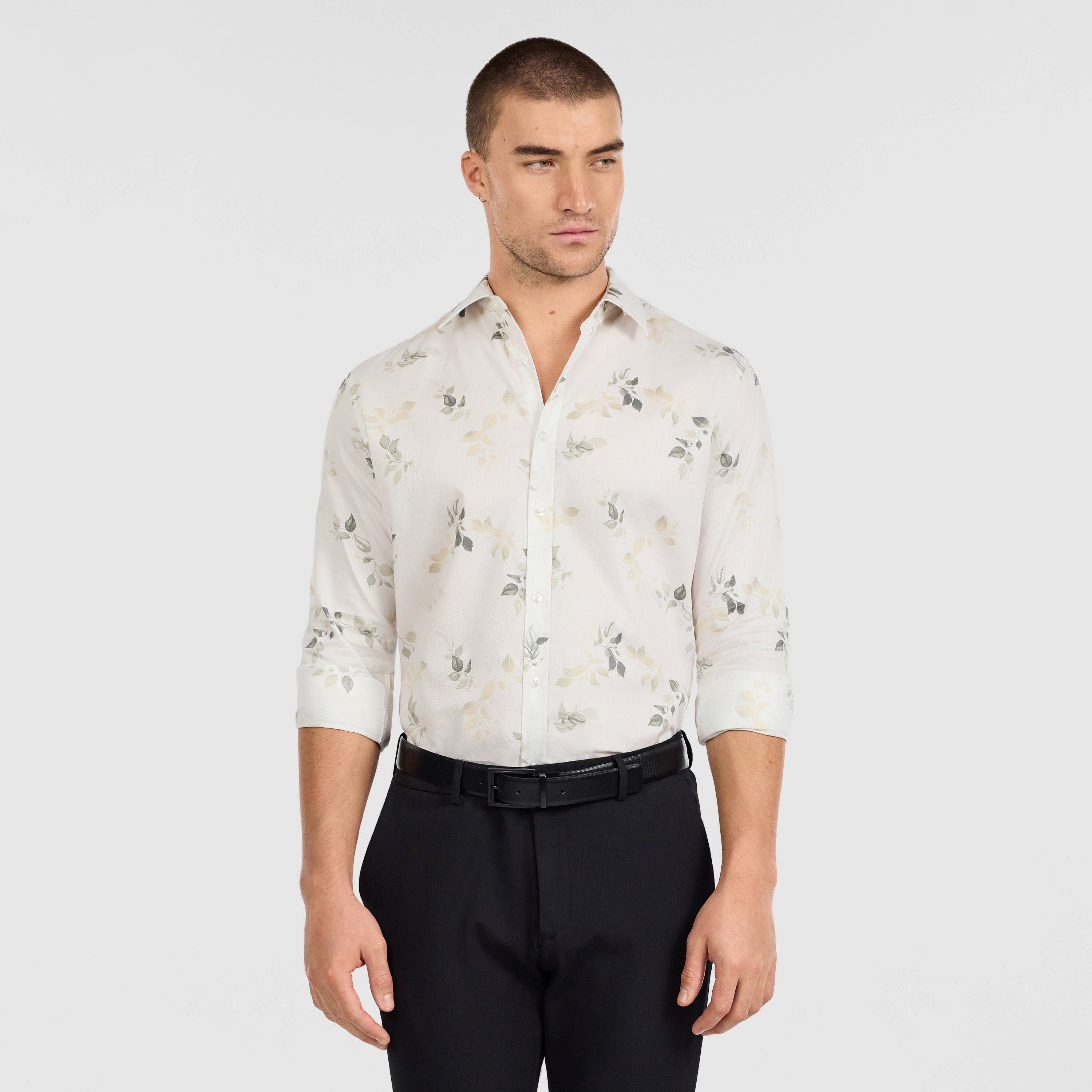 Lucio Textured Leaf Shirt