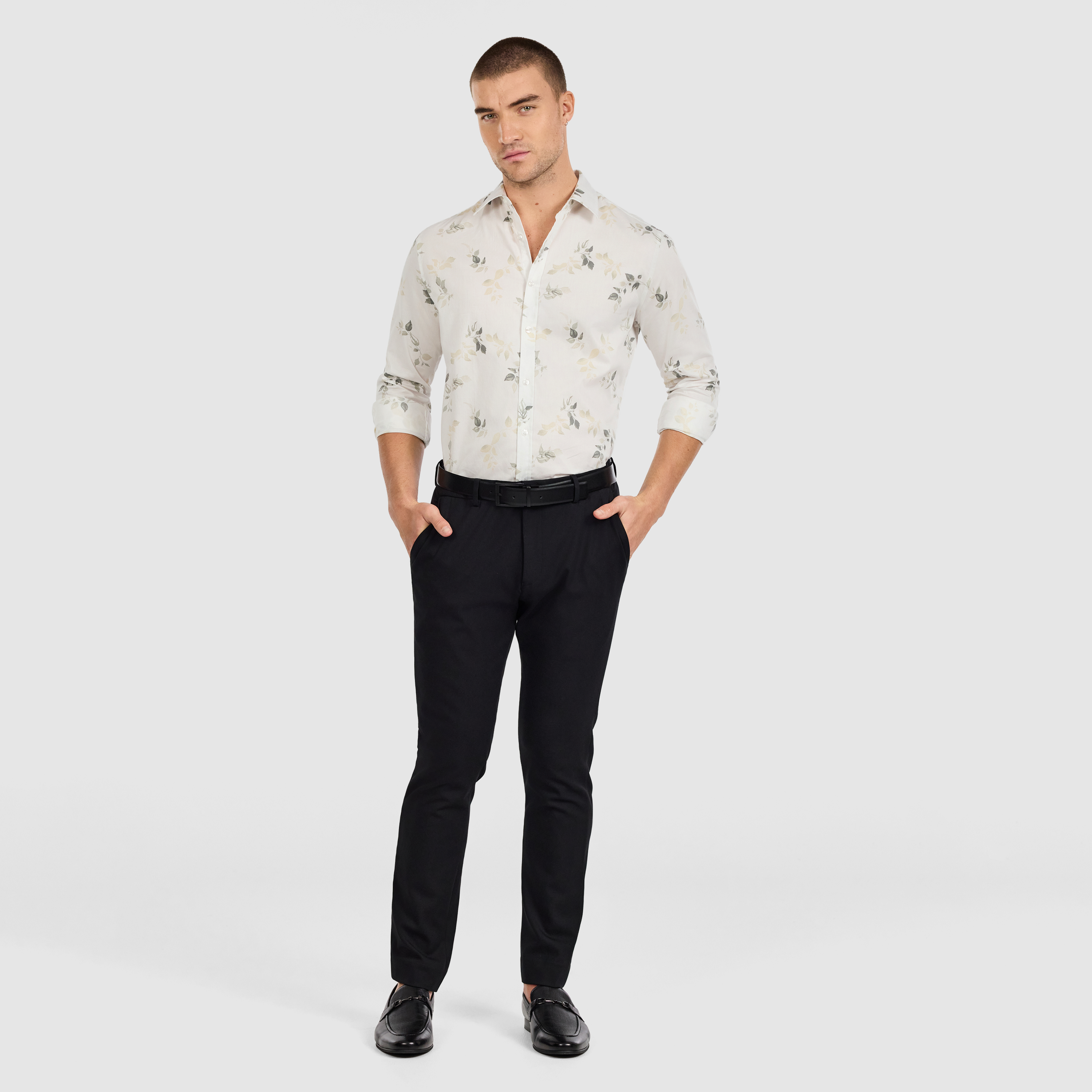 Lucio Textured Leaf Shirt
