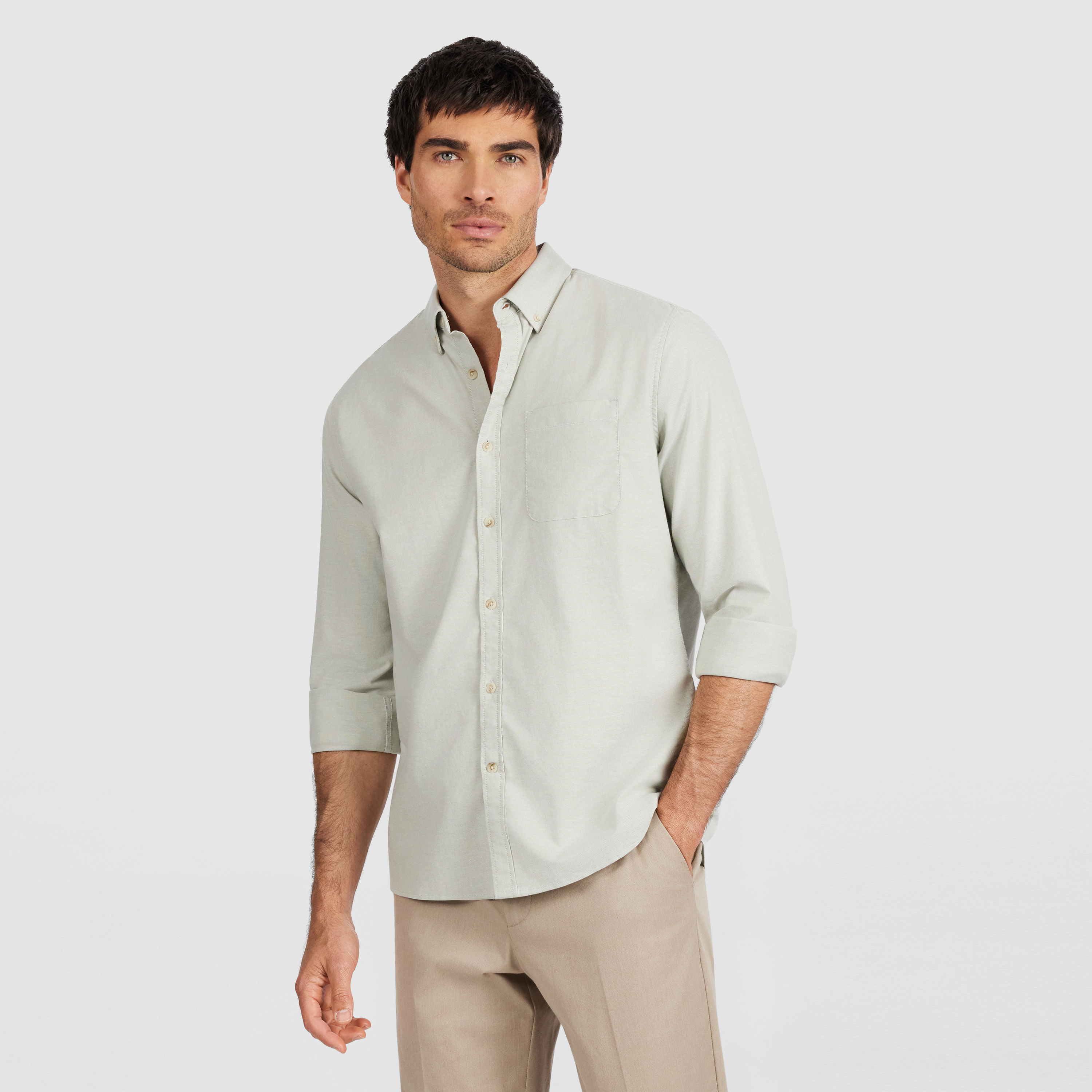 Sage Stretch Oxford Easy Care Shirt