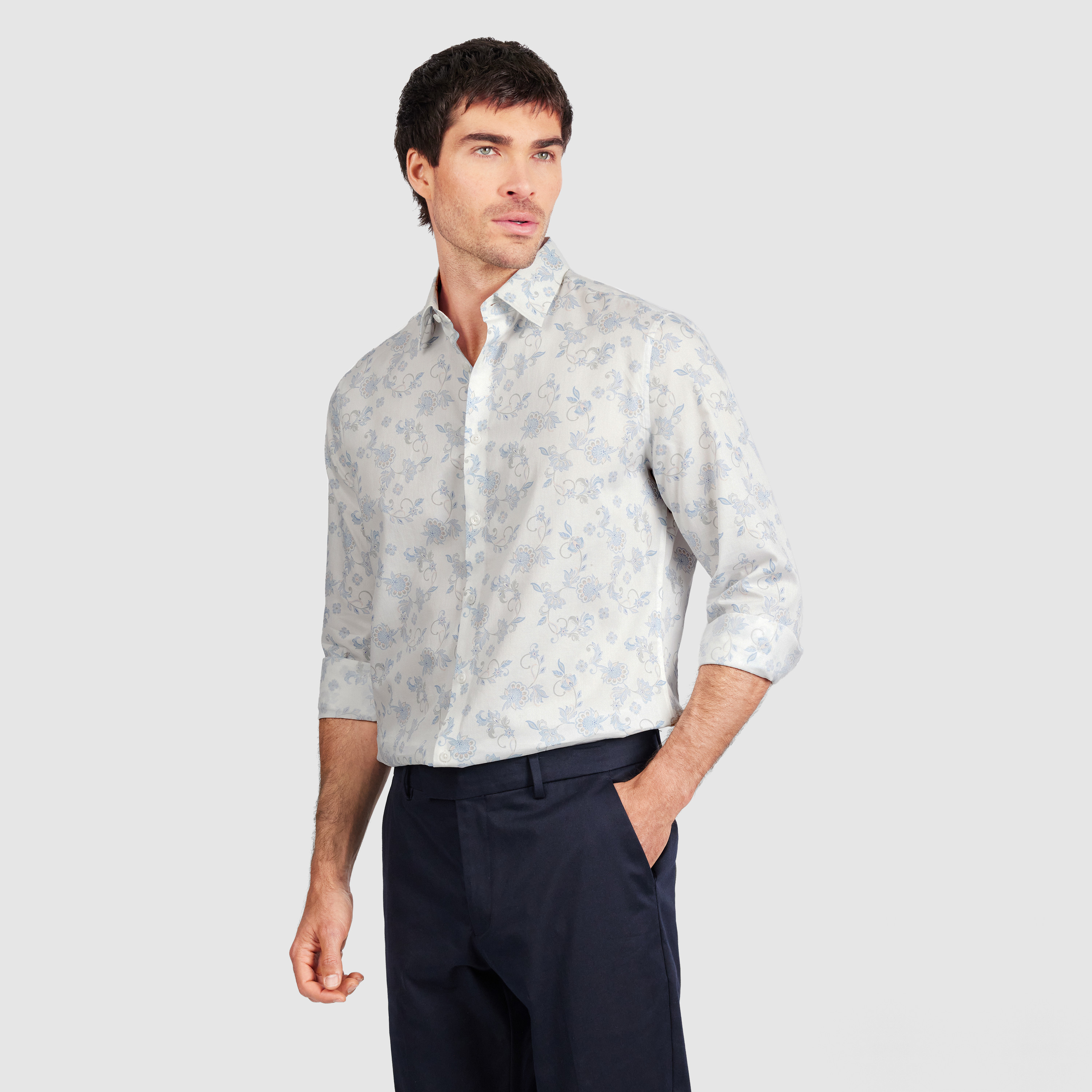 White Canet Floral Shirt