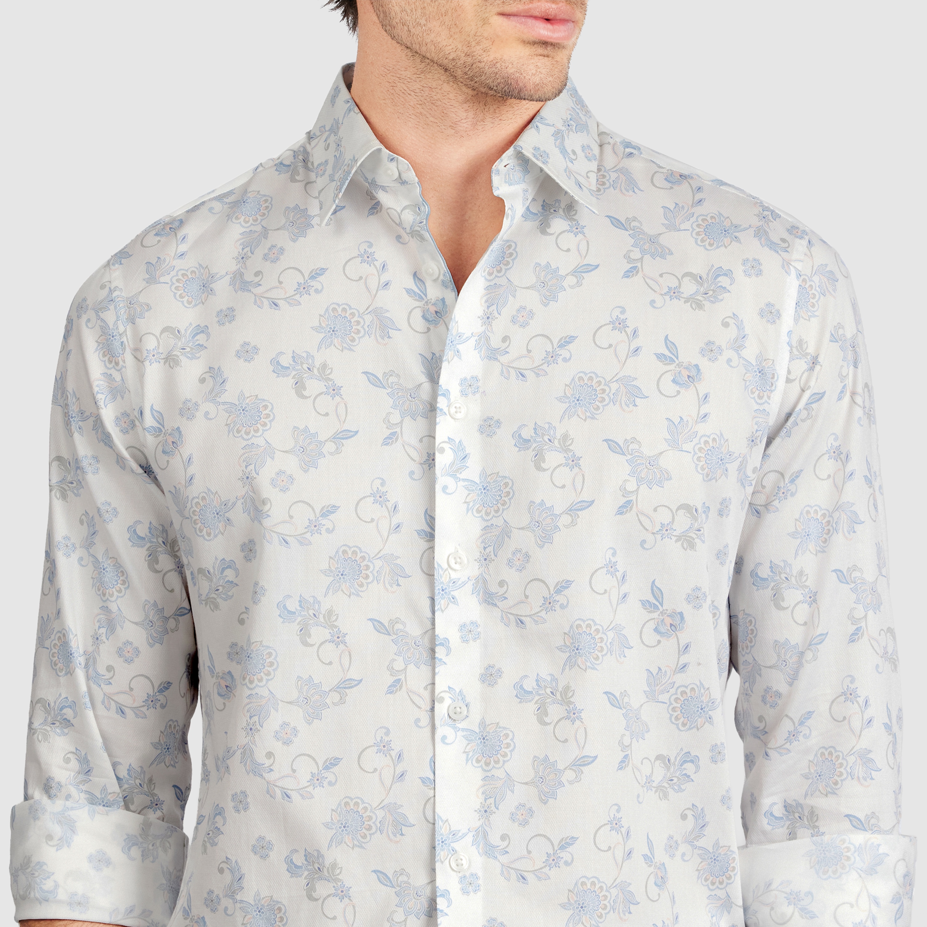 White Canet Floral Shirt