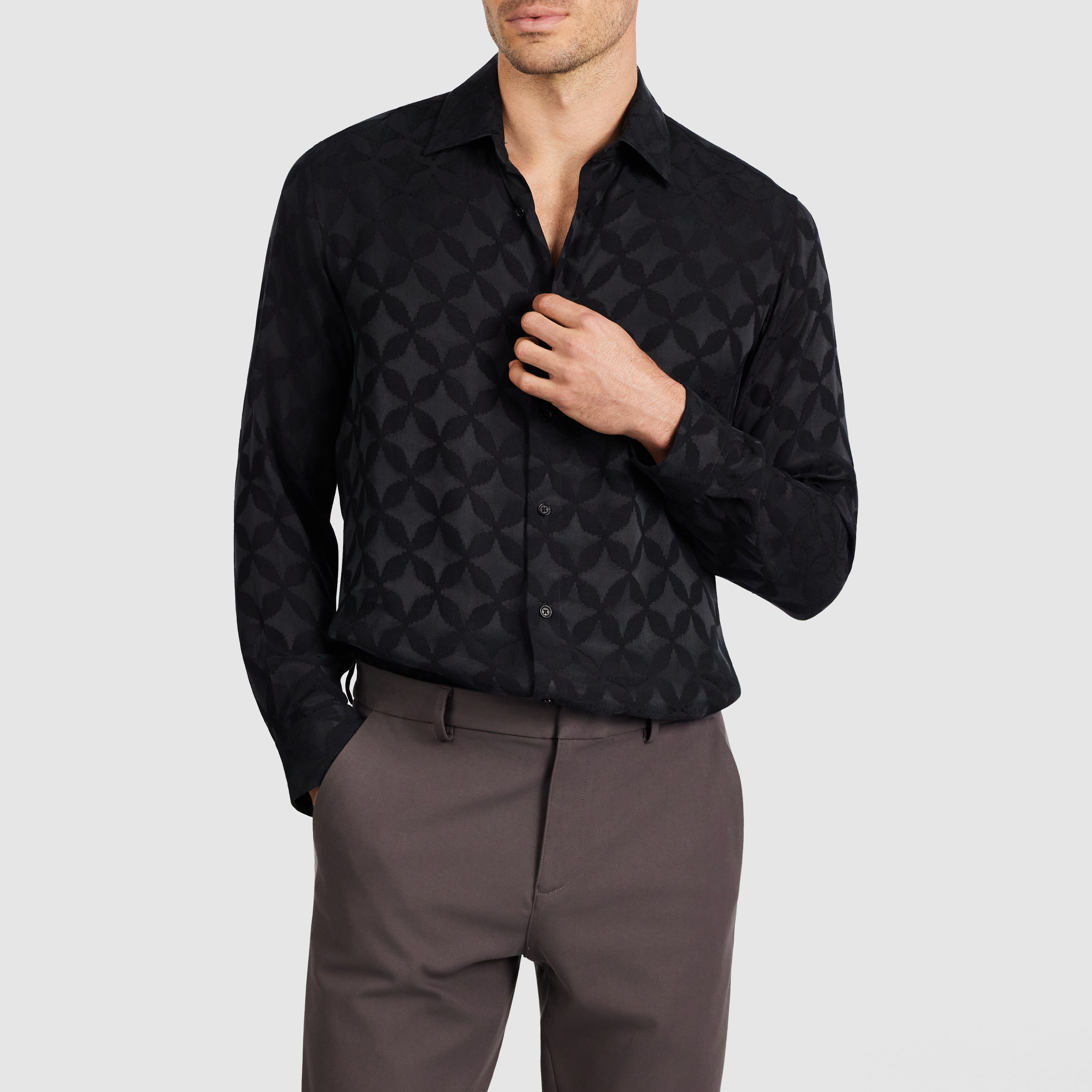 Christos Viscose Geo Shirt