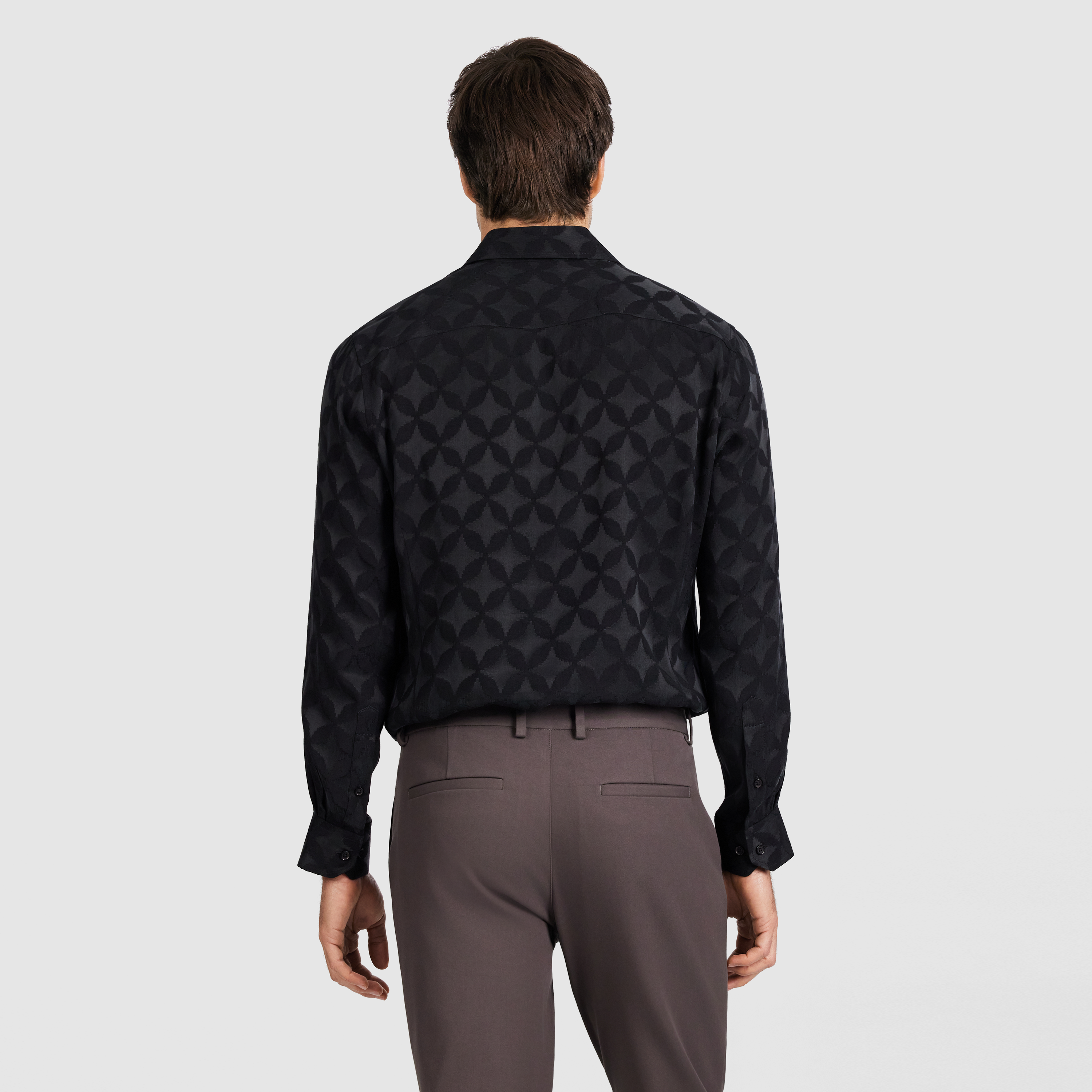 Black Christos Viscose Geo Shirt