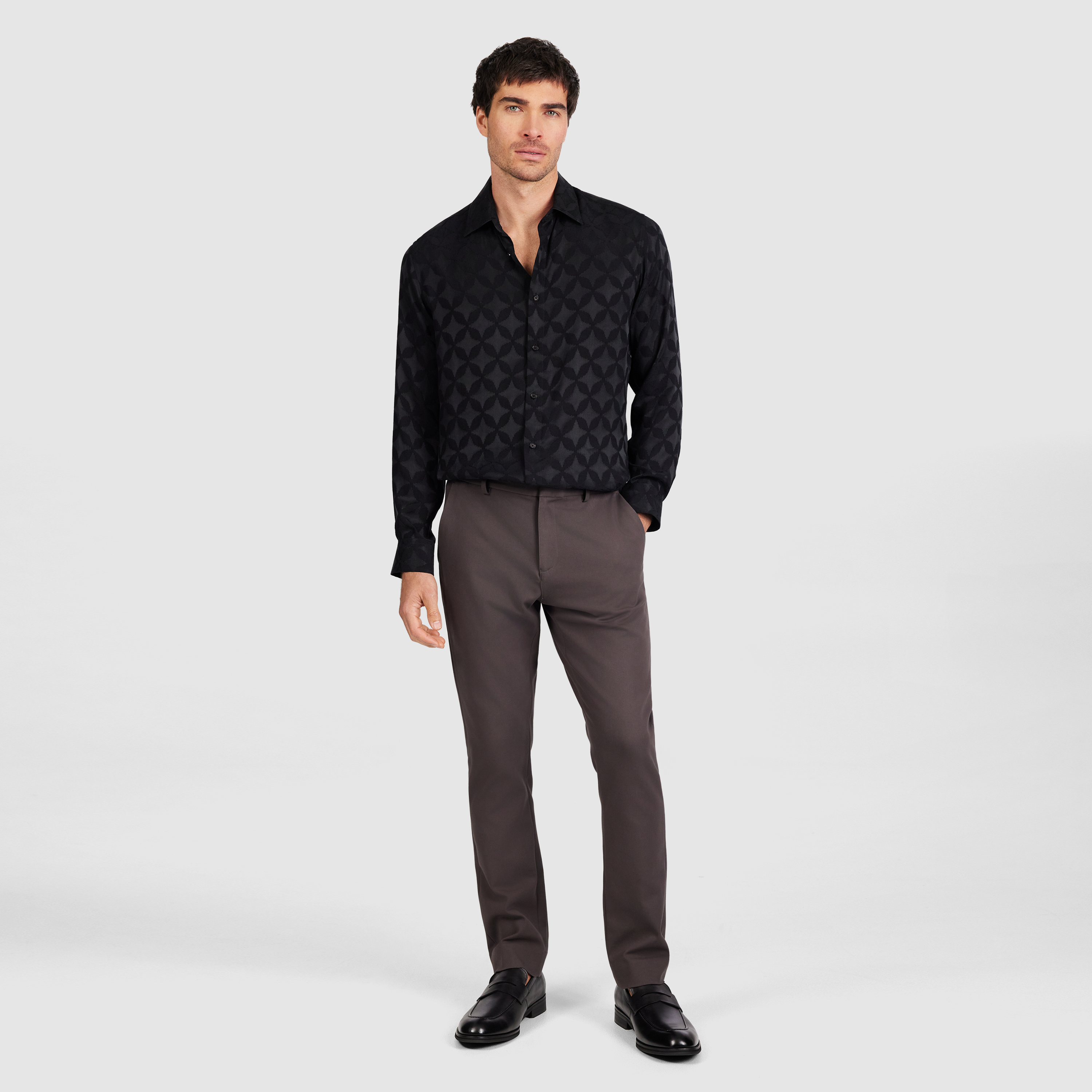 Black Christos Viscose Geo Shirt