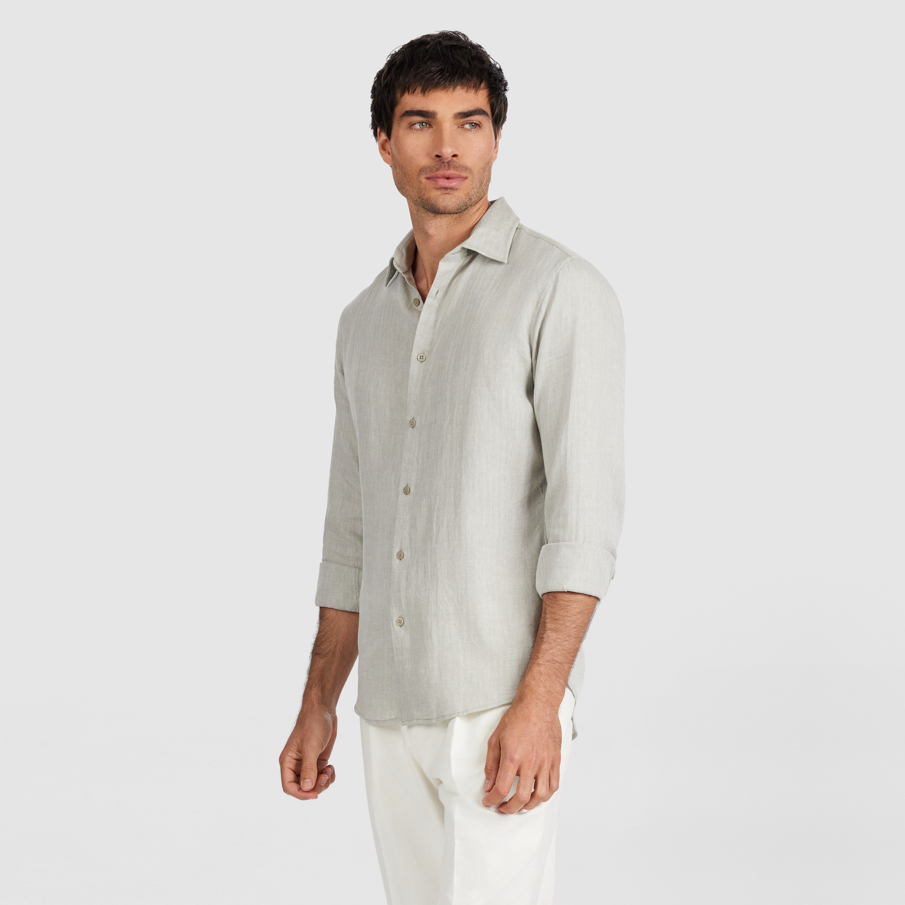 Deon Herringbone Linen Shirt