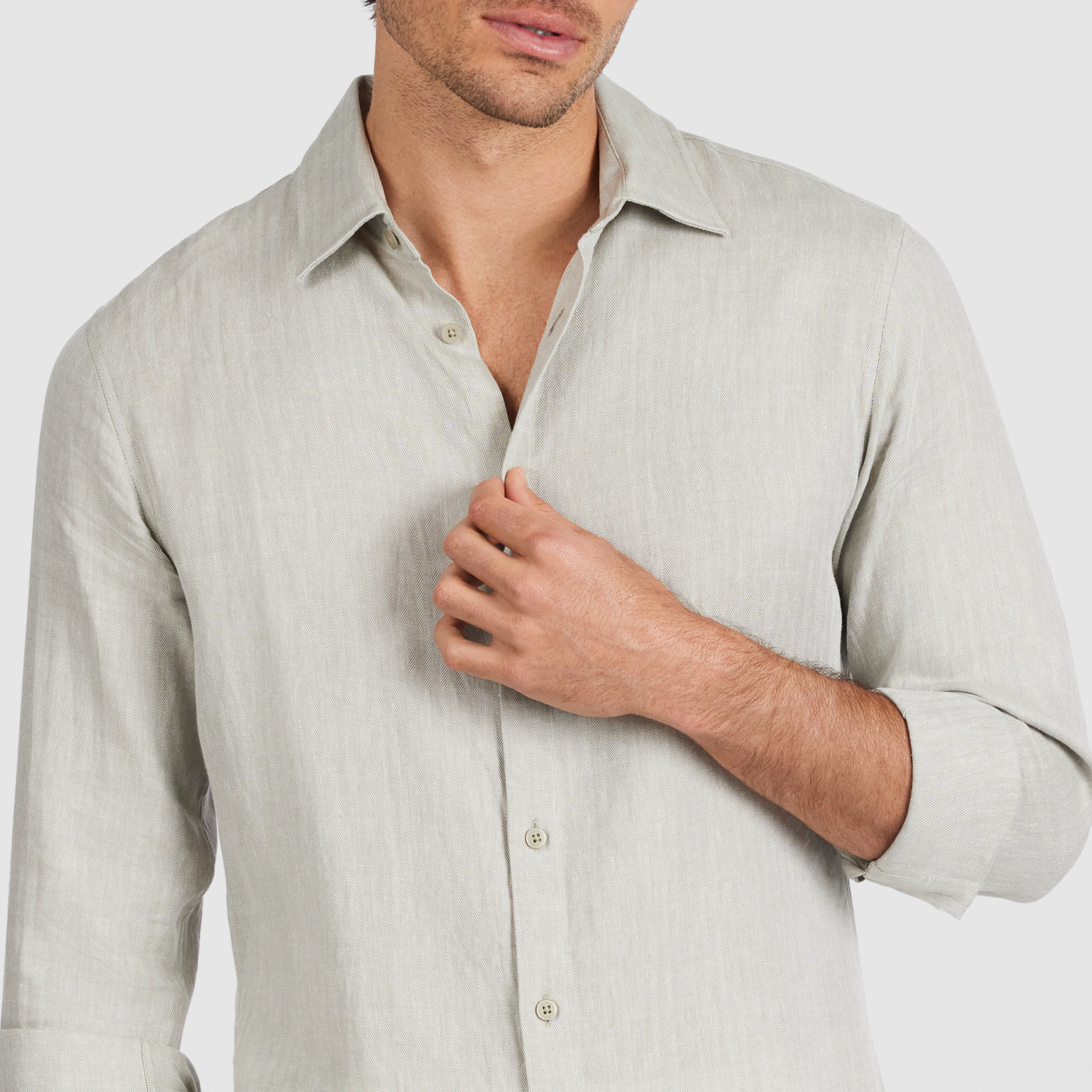 Deon Herringbone Linen Shirt