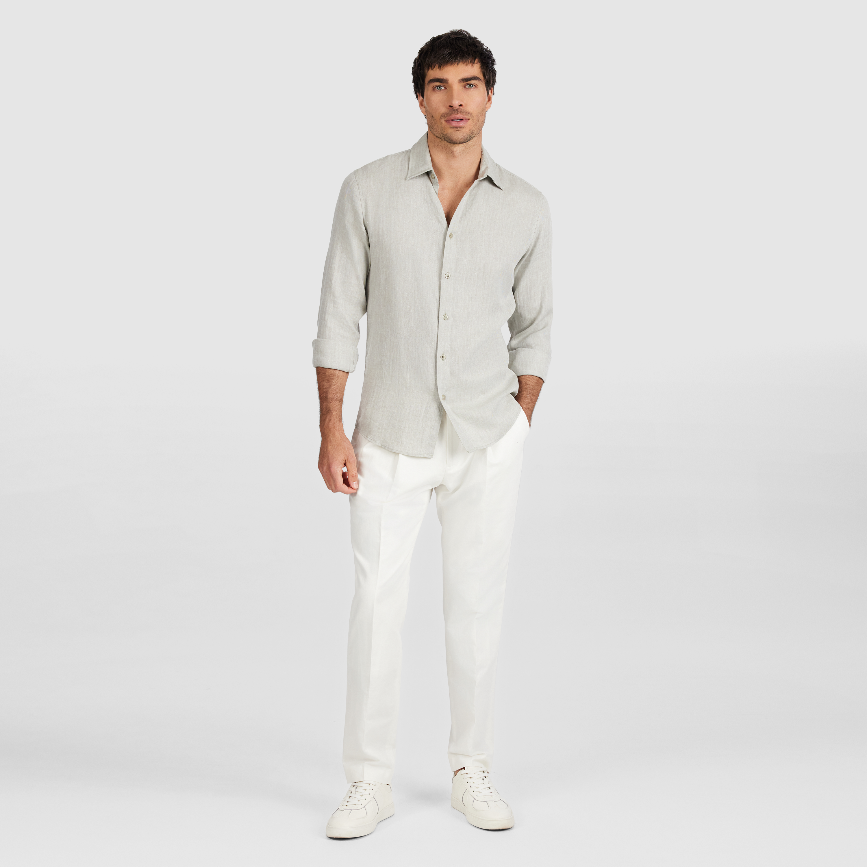 Deon Herringbone Linen Shirt