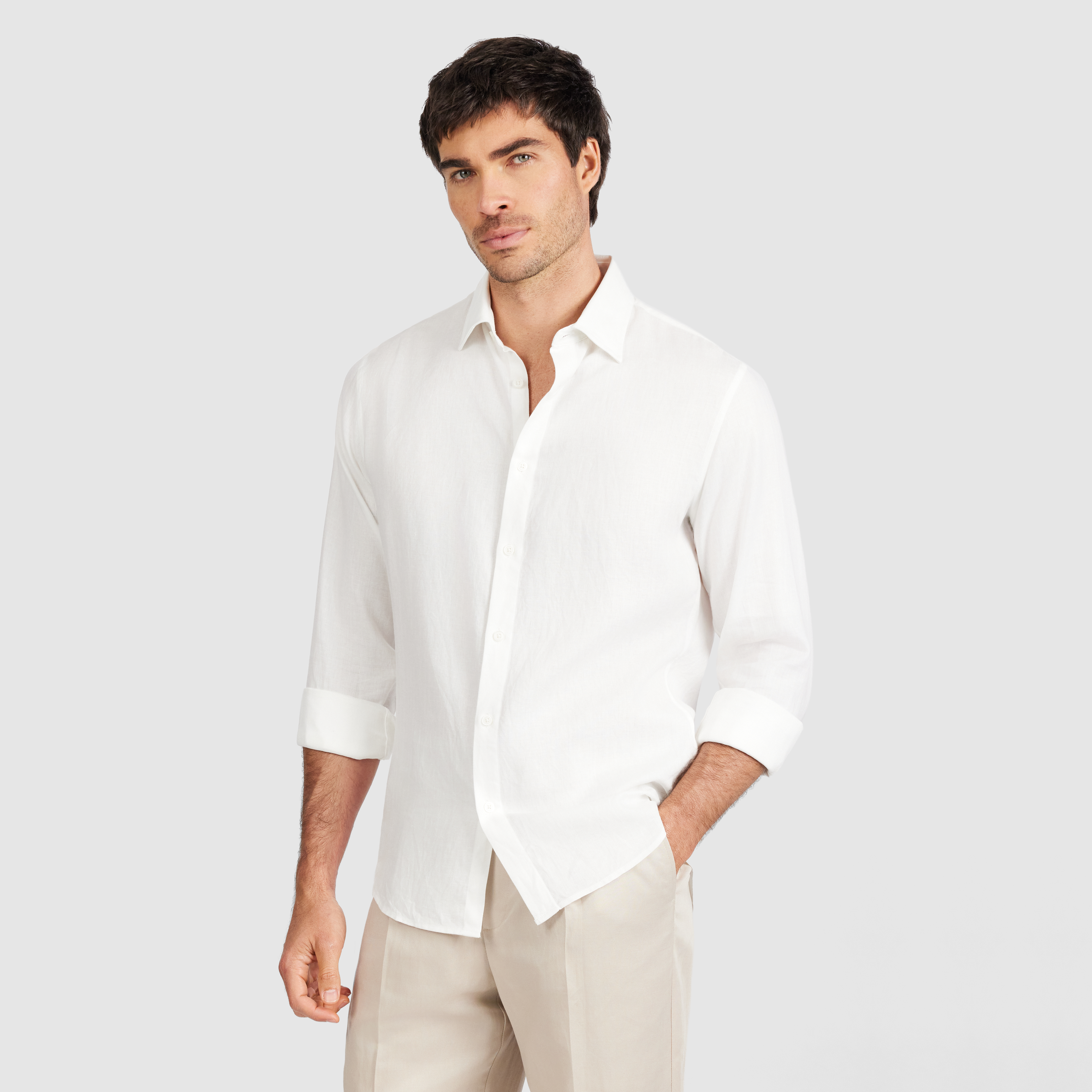 Deon Herringbone Linen Shirt
