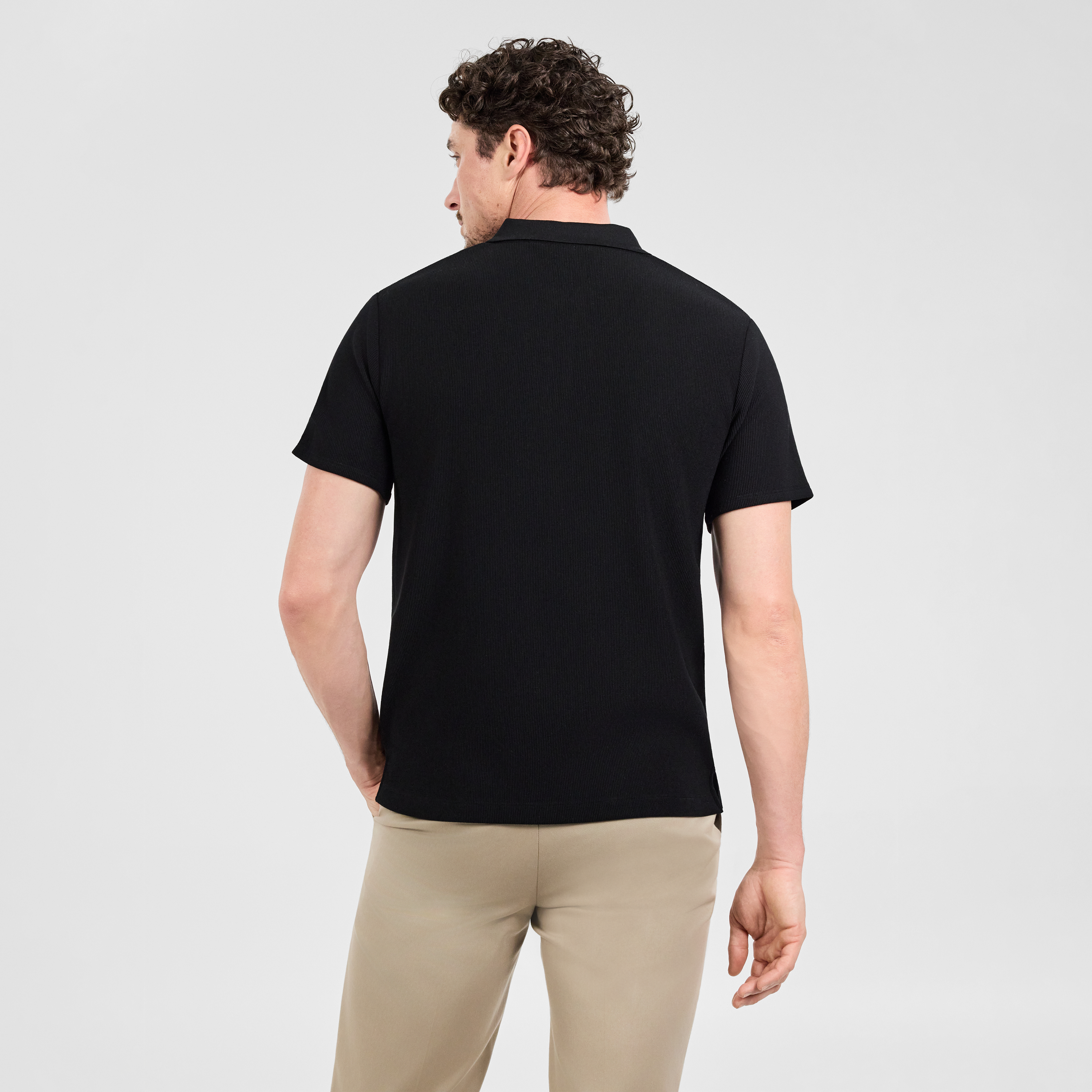Javier Textured Zip Polo