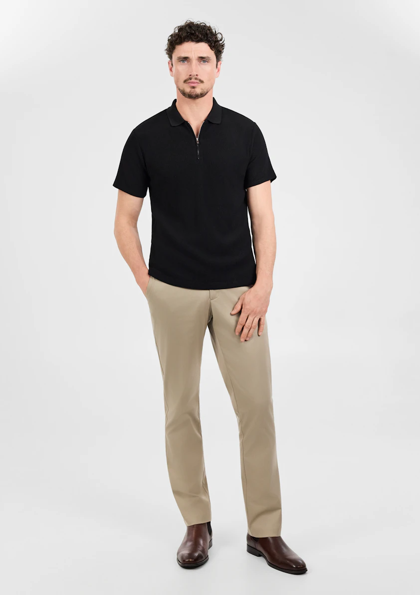 Javier Textured Zip Polo
