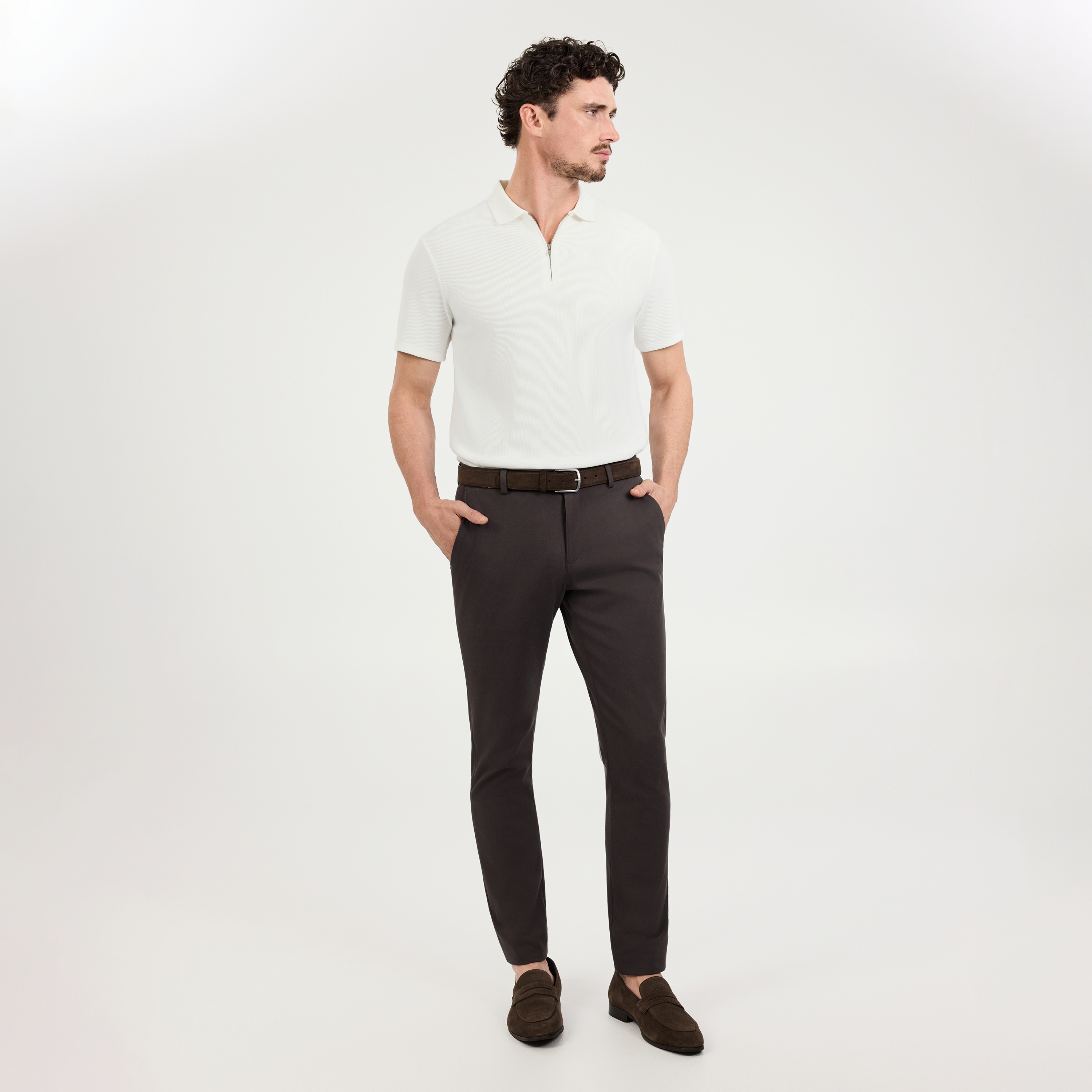 Javier Textured Zip Polo