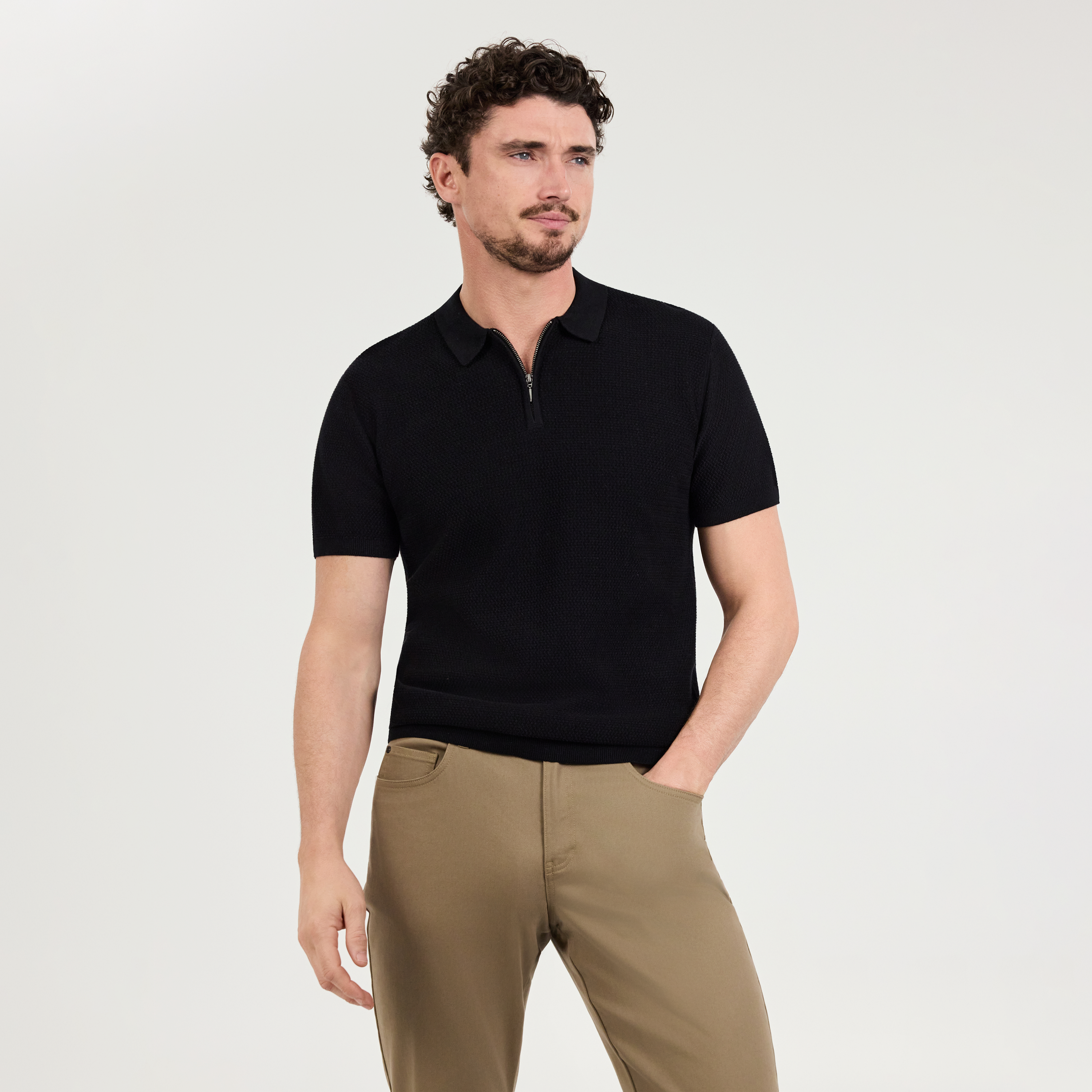 Omal Zip Knit Polo