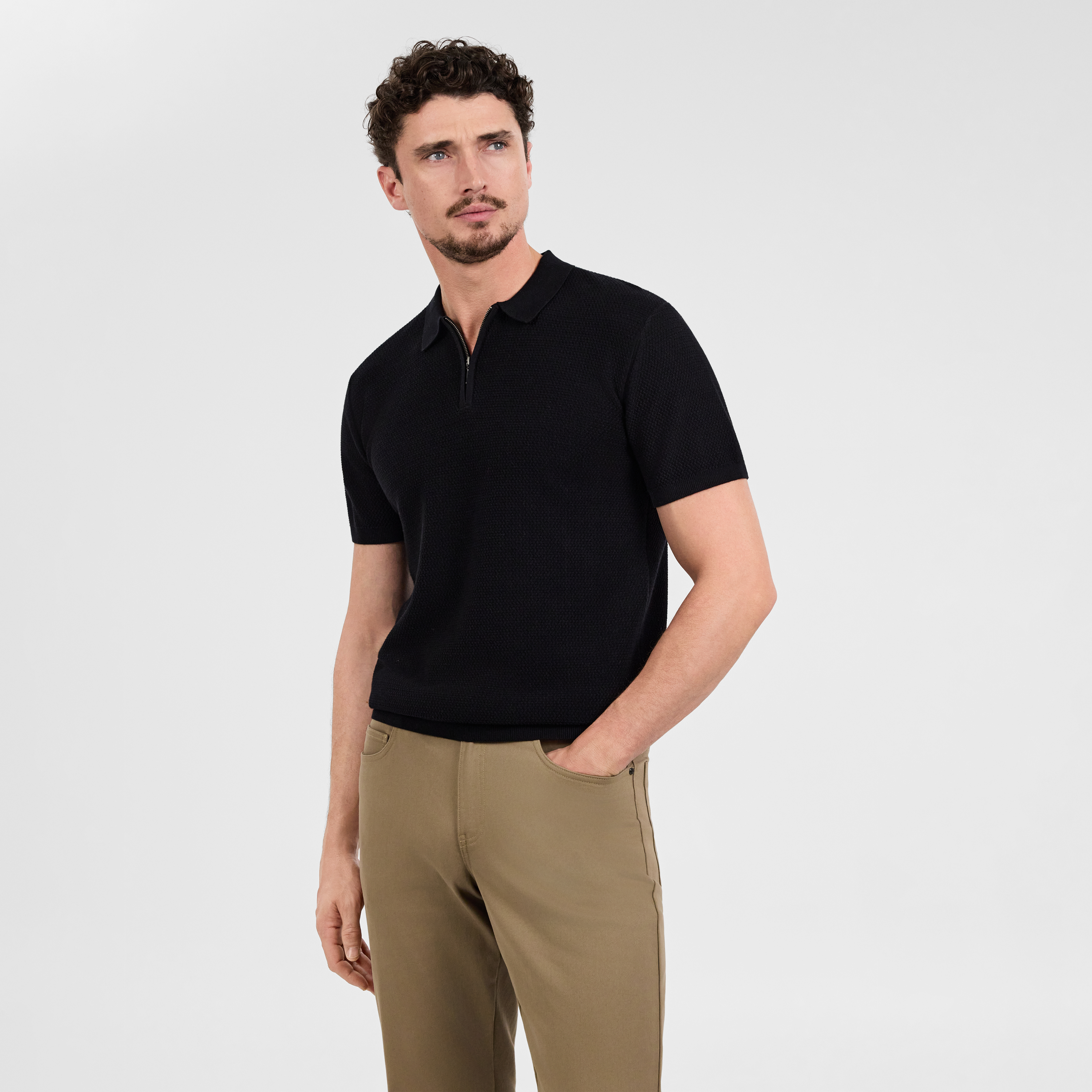 Omal Zip Knit Polo