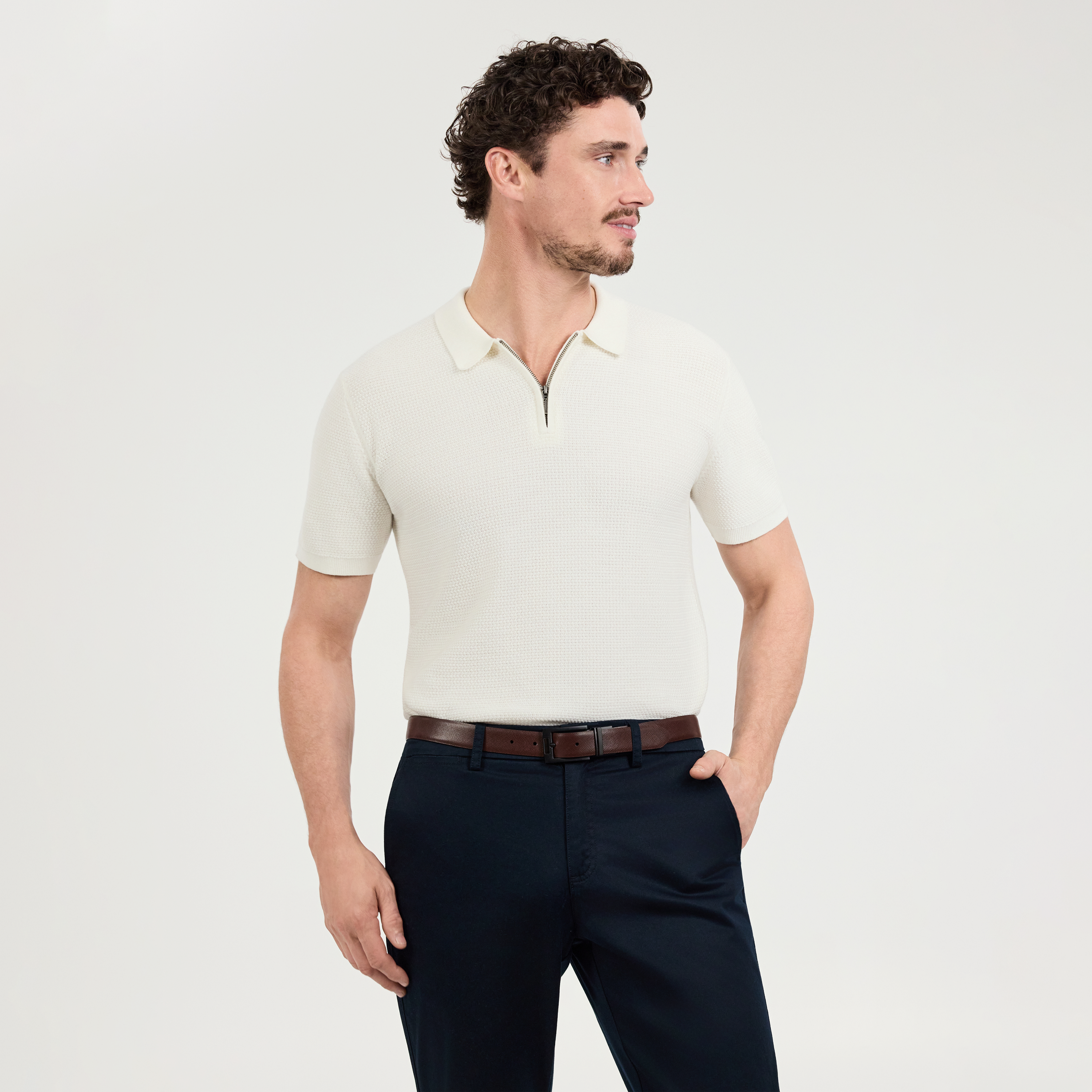 Omal Zip Knit Polo