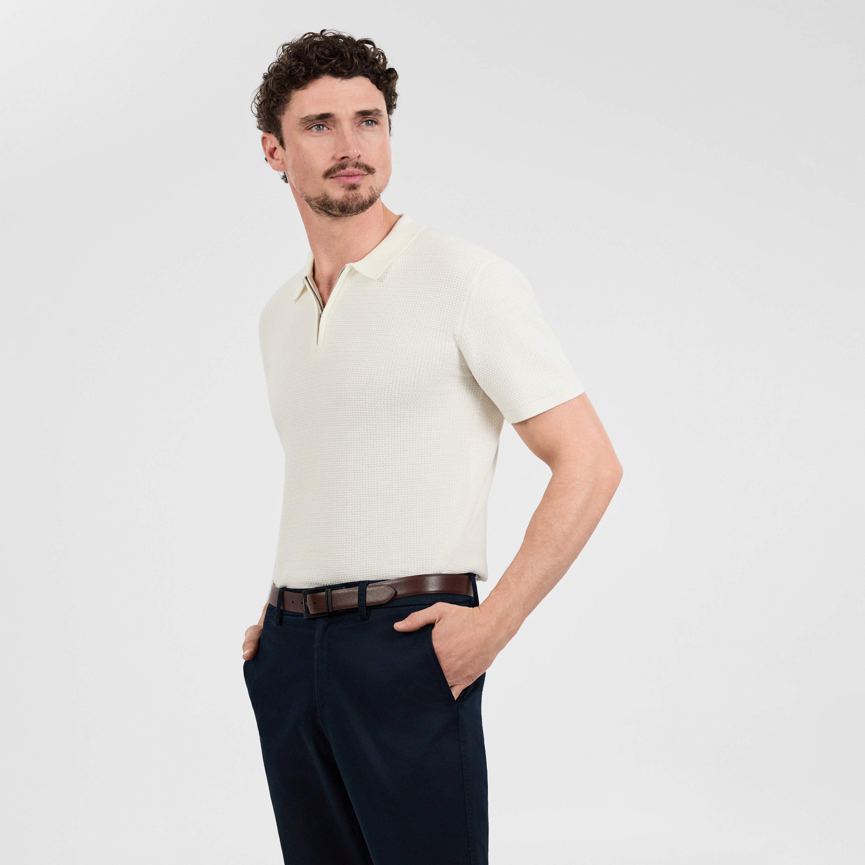 Omal Zip Knit Polo