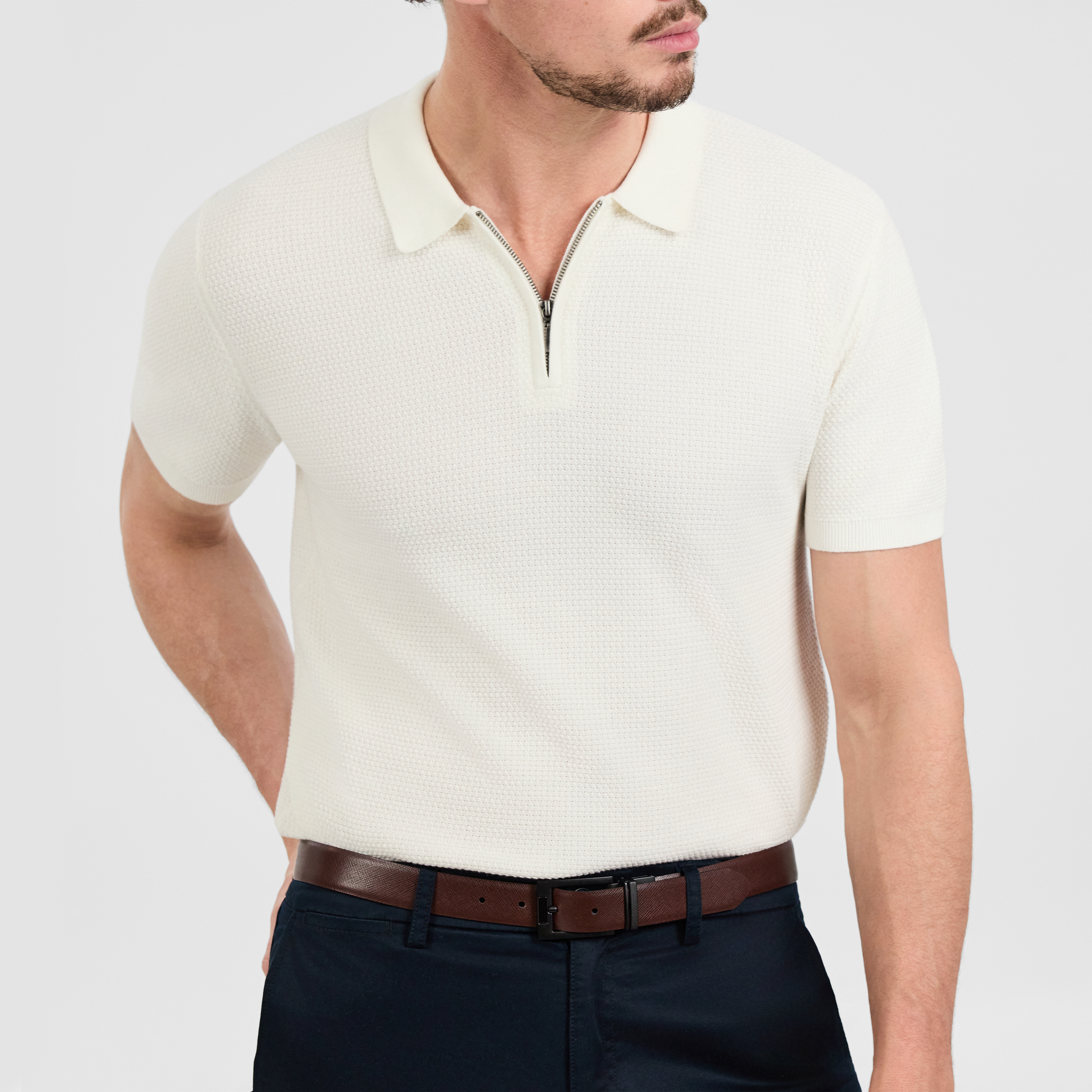 Omal Zip Knit Polo