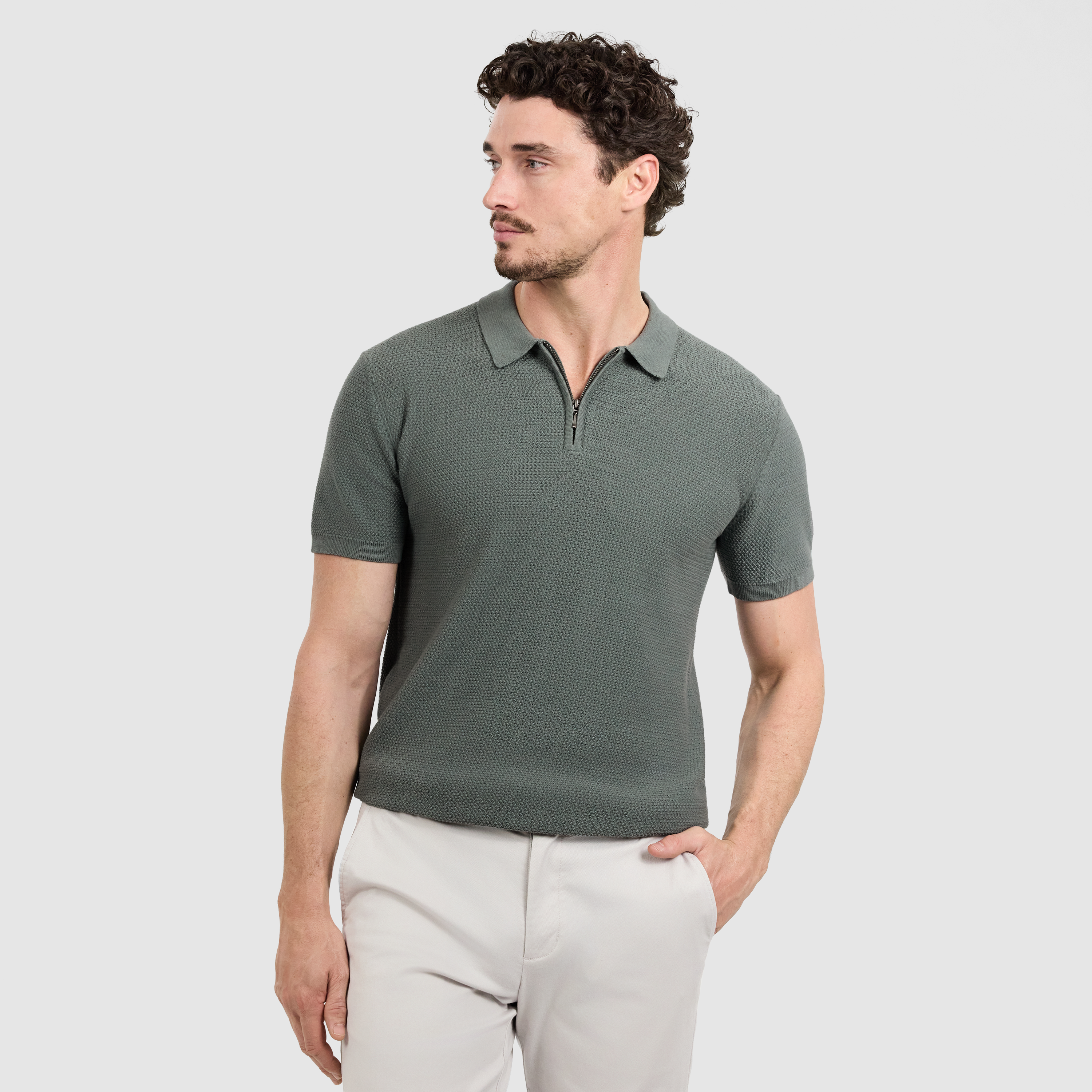 Omal Zip Knit Polo