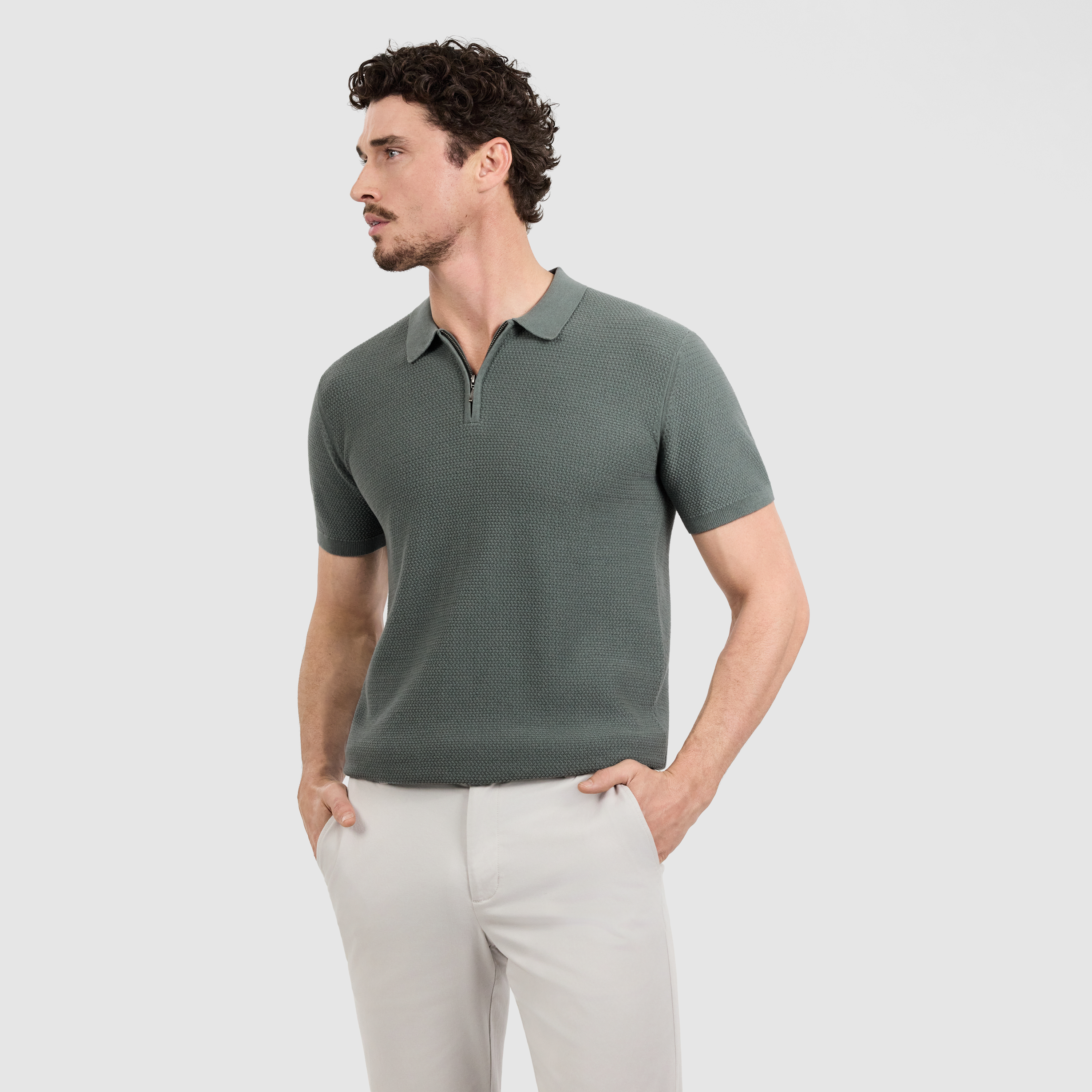 Omal Zip Knit Polo