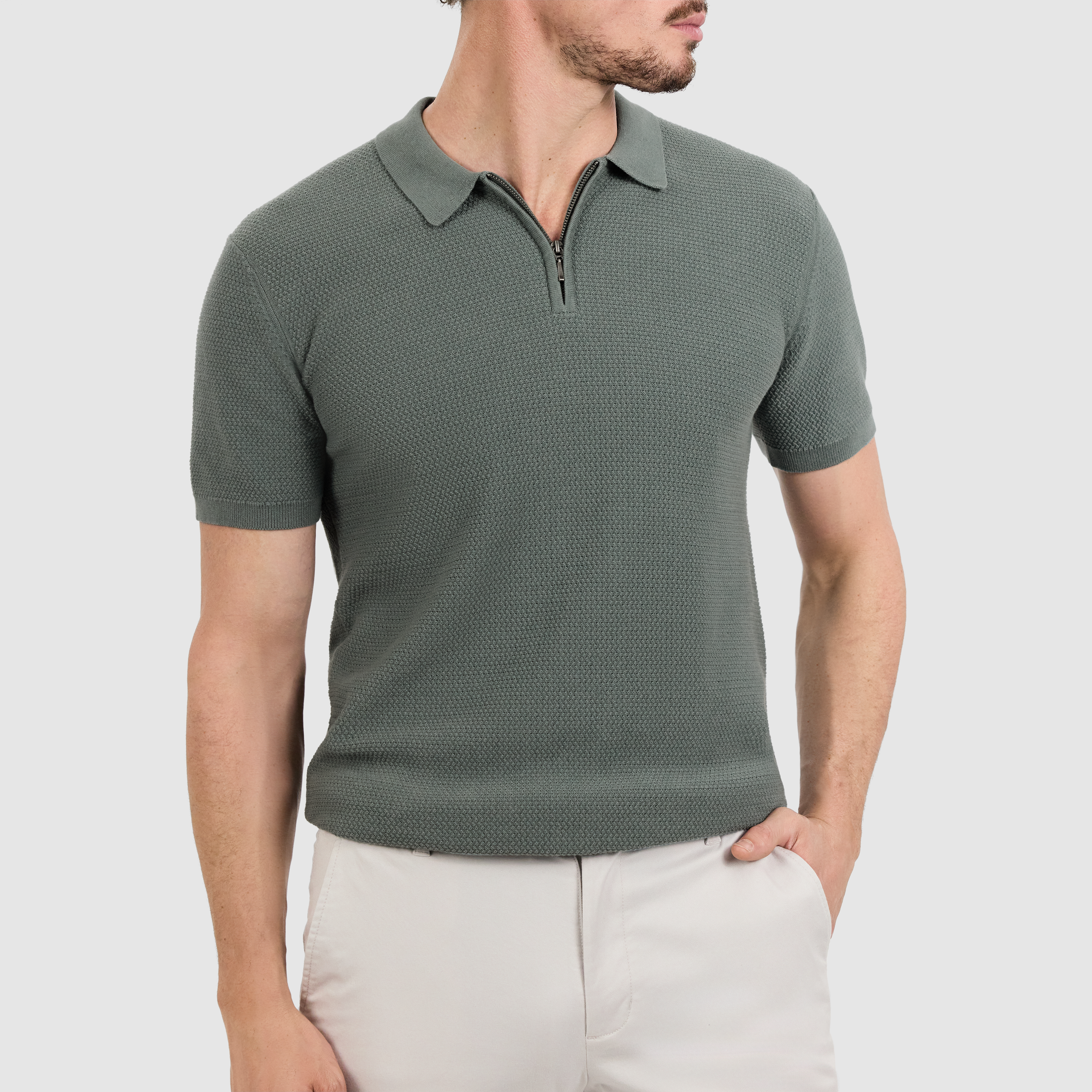 Omal Zip Knit Polo