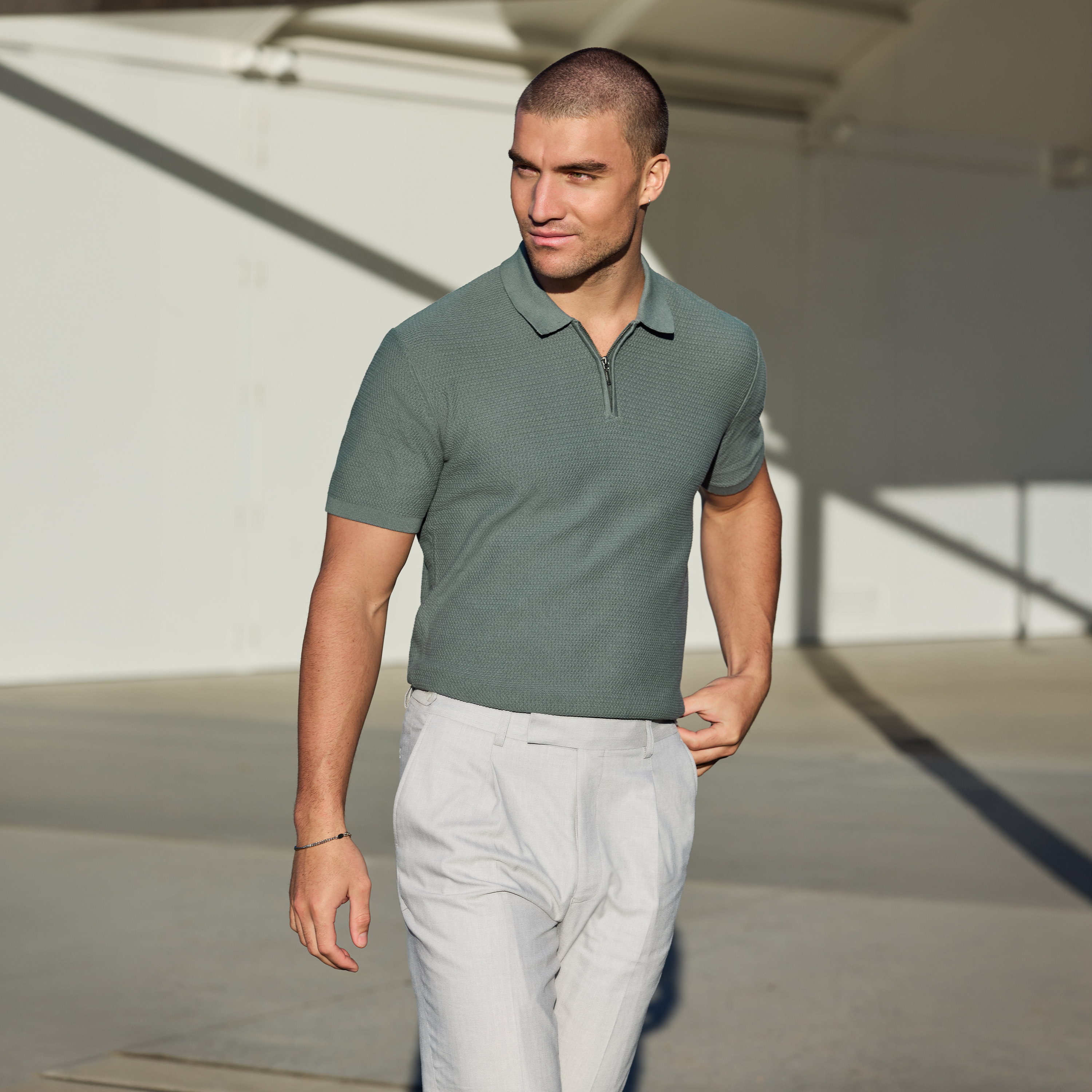 Omal Zip Knit Polo