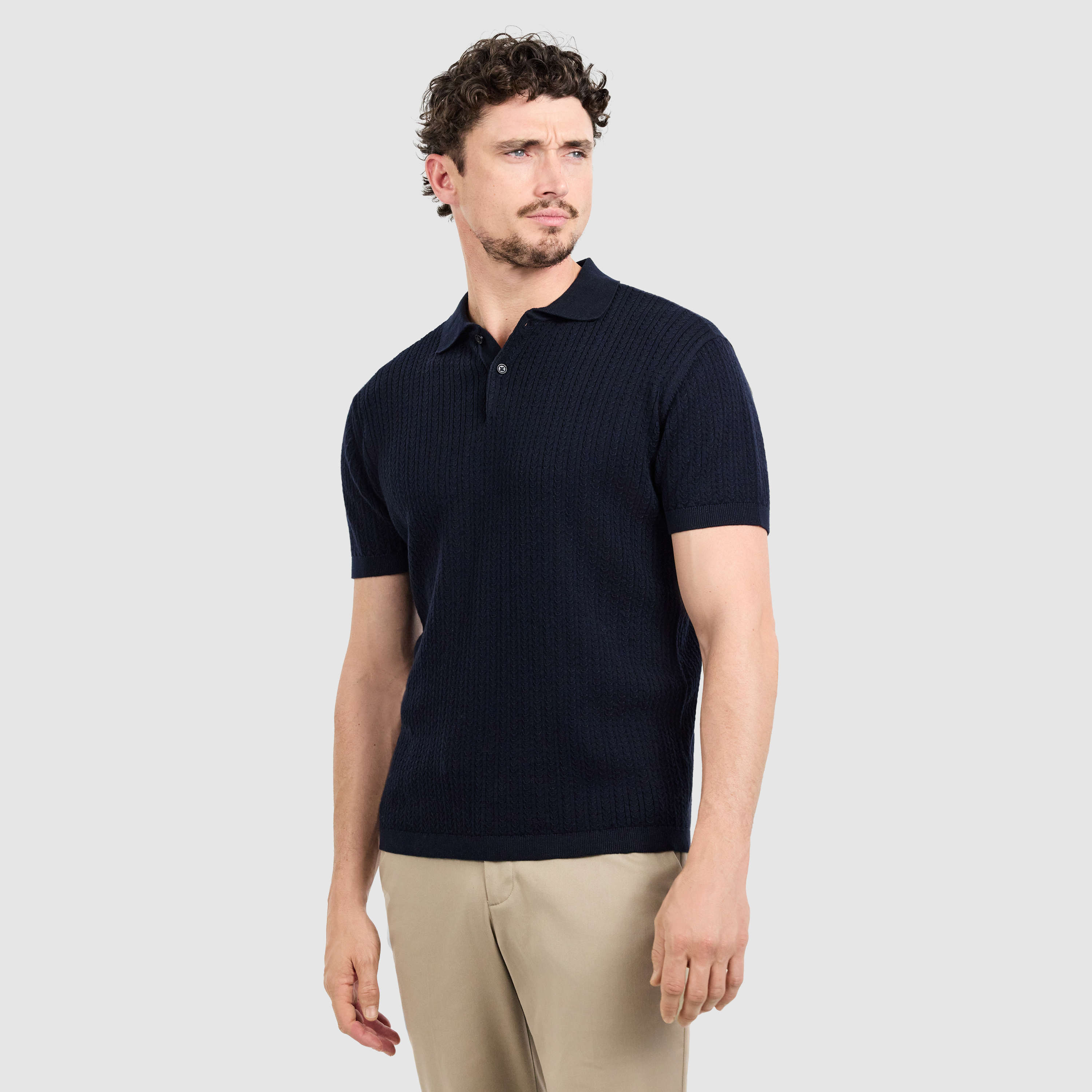 Navy Timothy Knit Polo