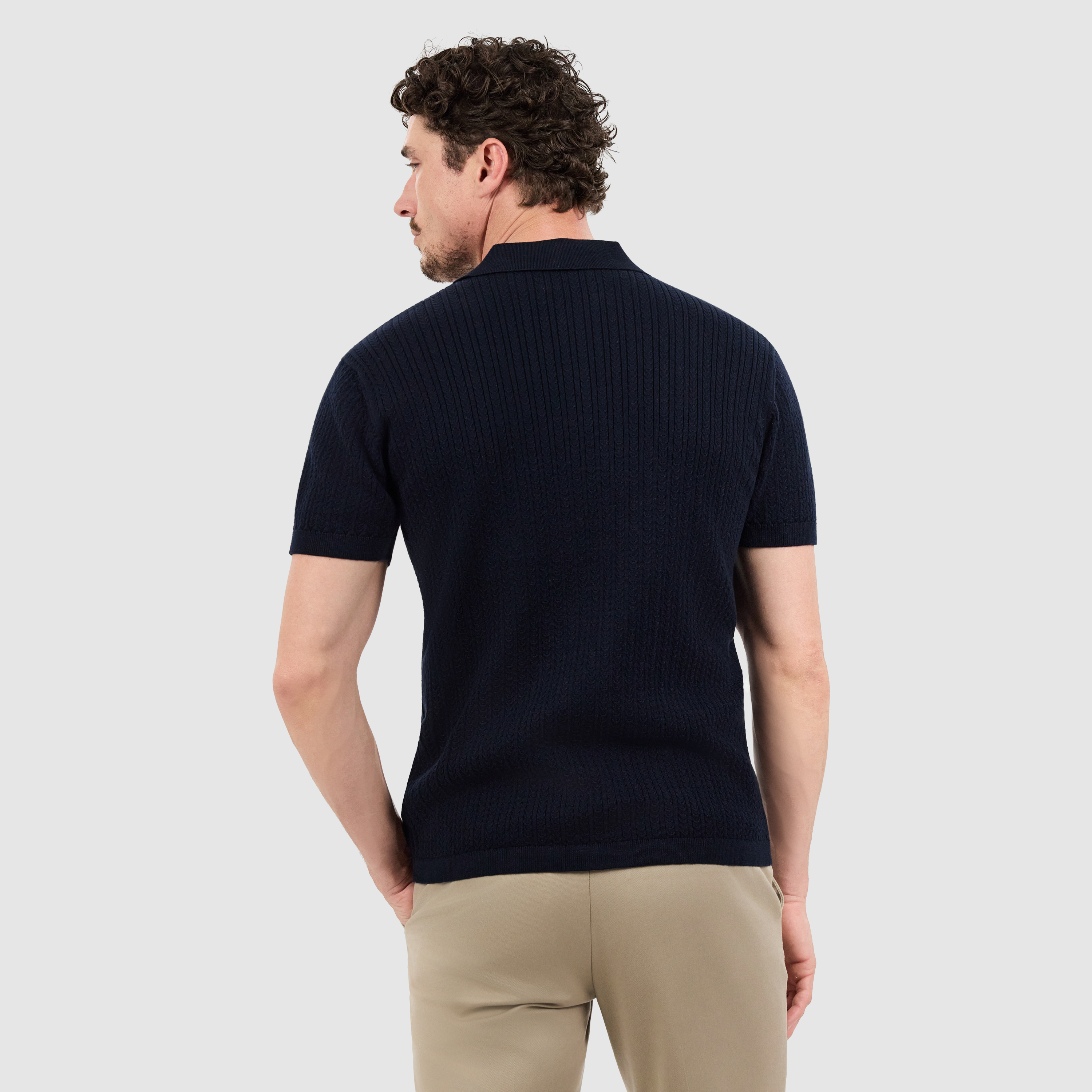 Navy Timothy Knit Polo