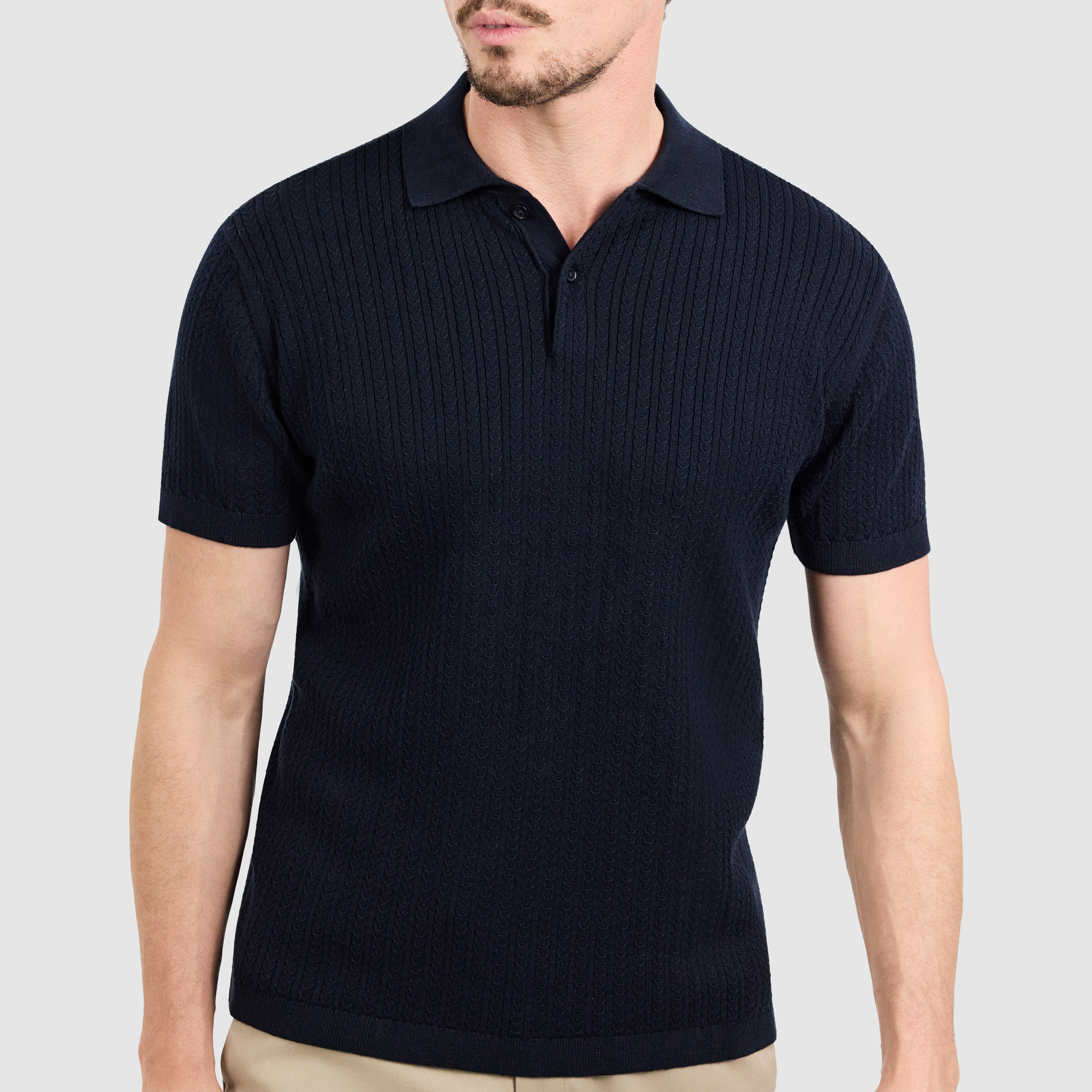 Navy Timothy Knit Polo