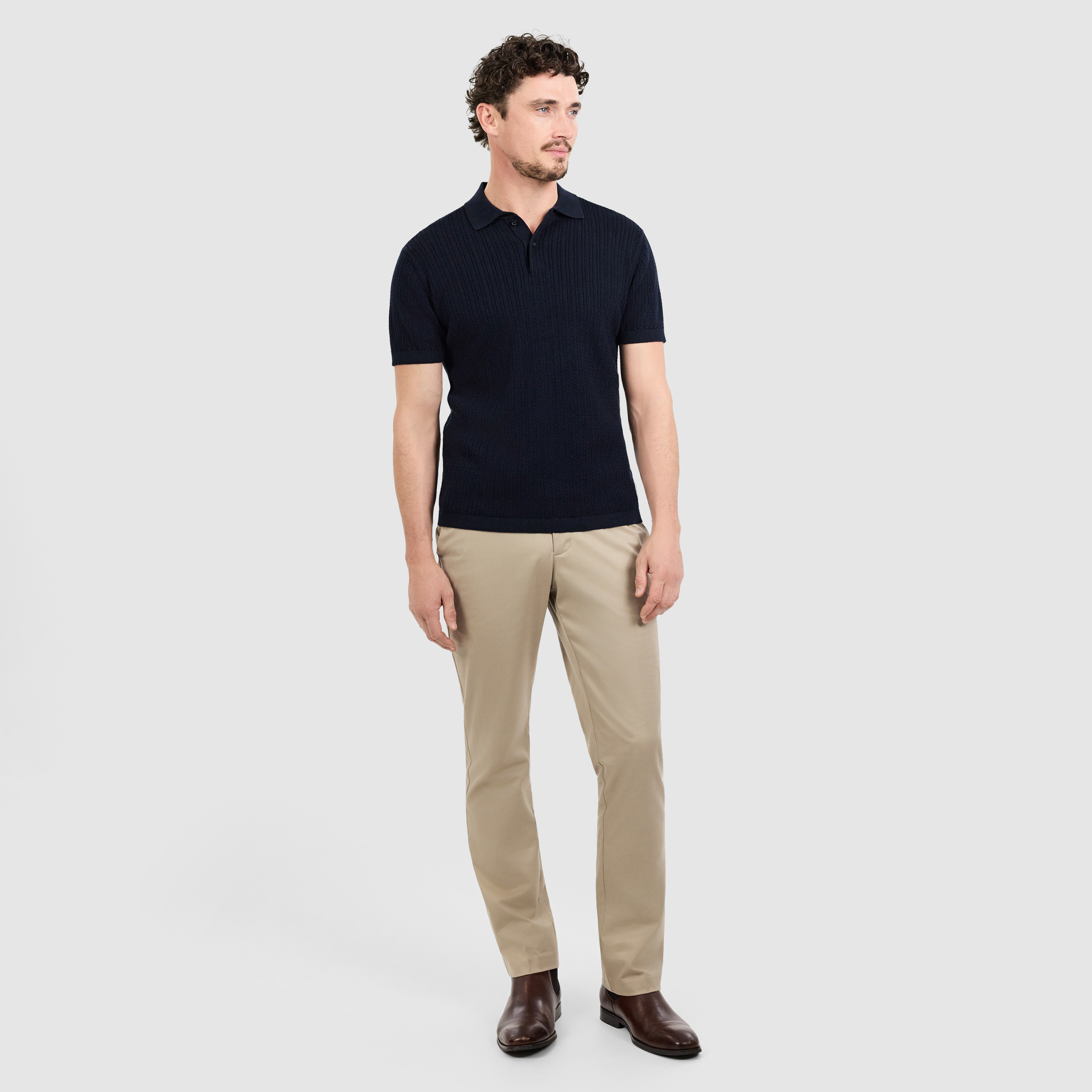 Navy Timothy Knit Polo