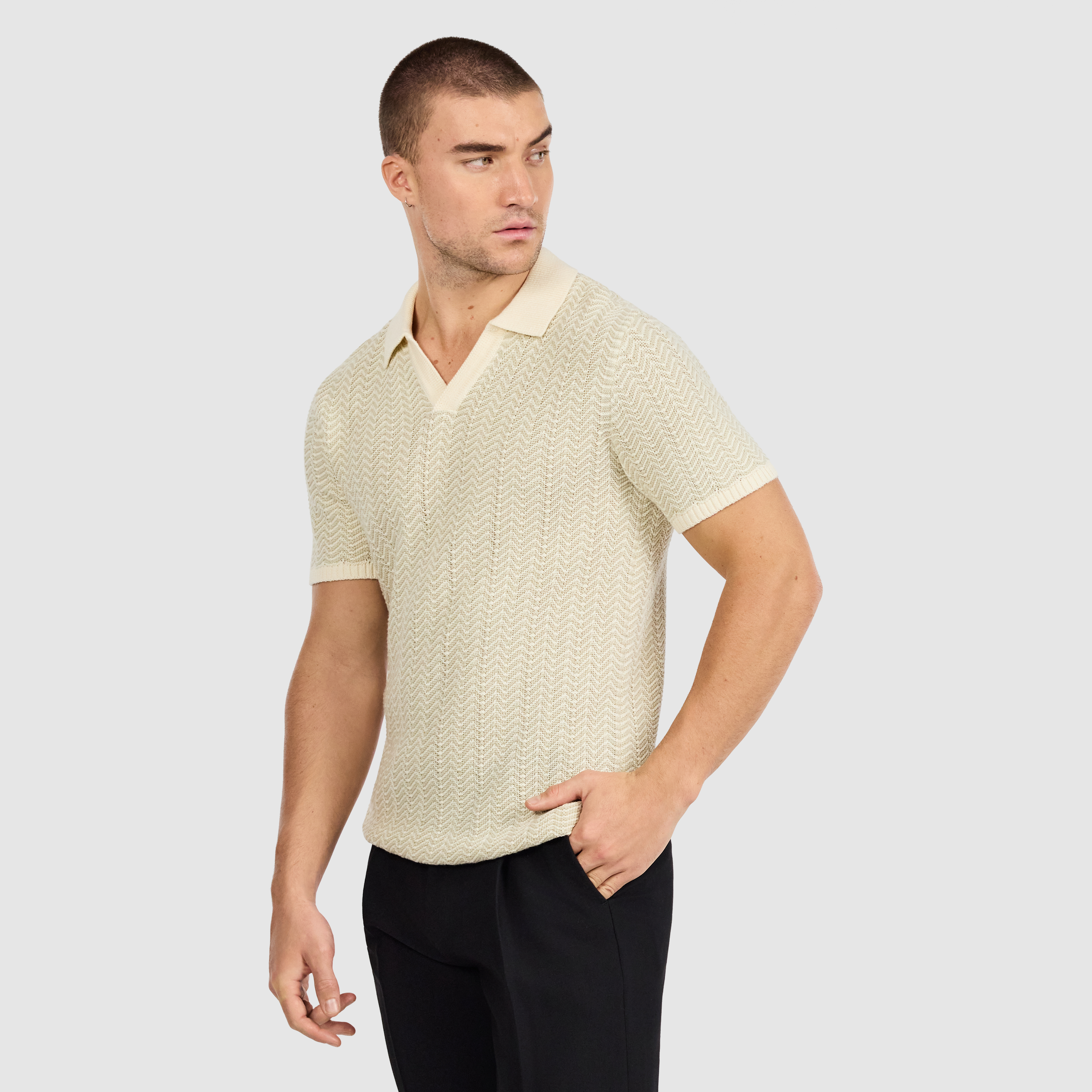 Natural Elian Knit Polo