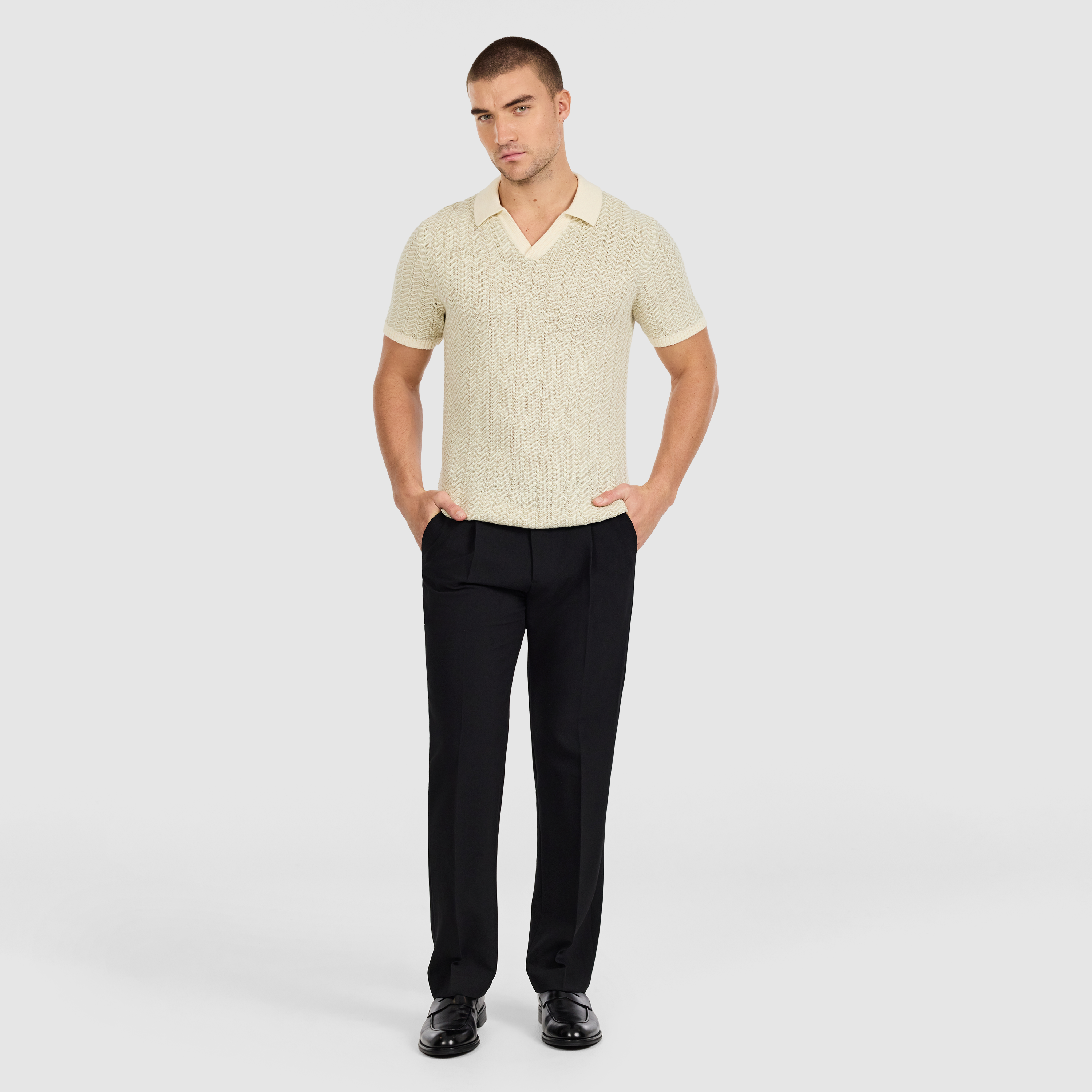 Natural Elian Knit Polo