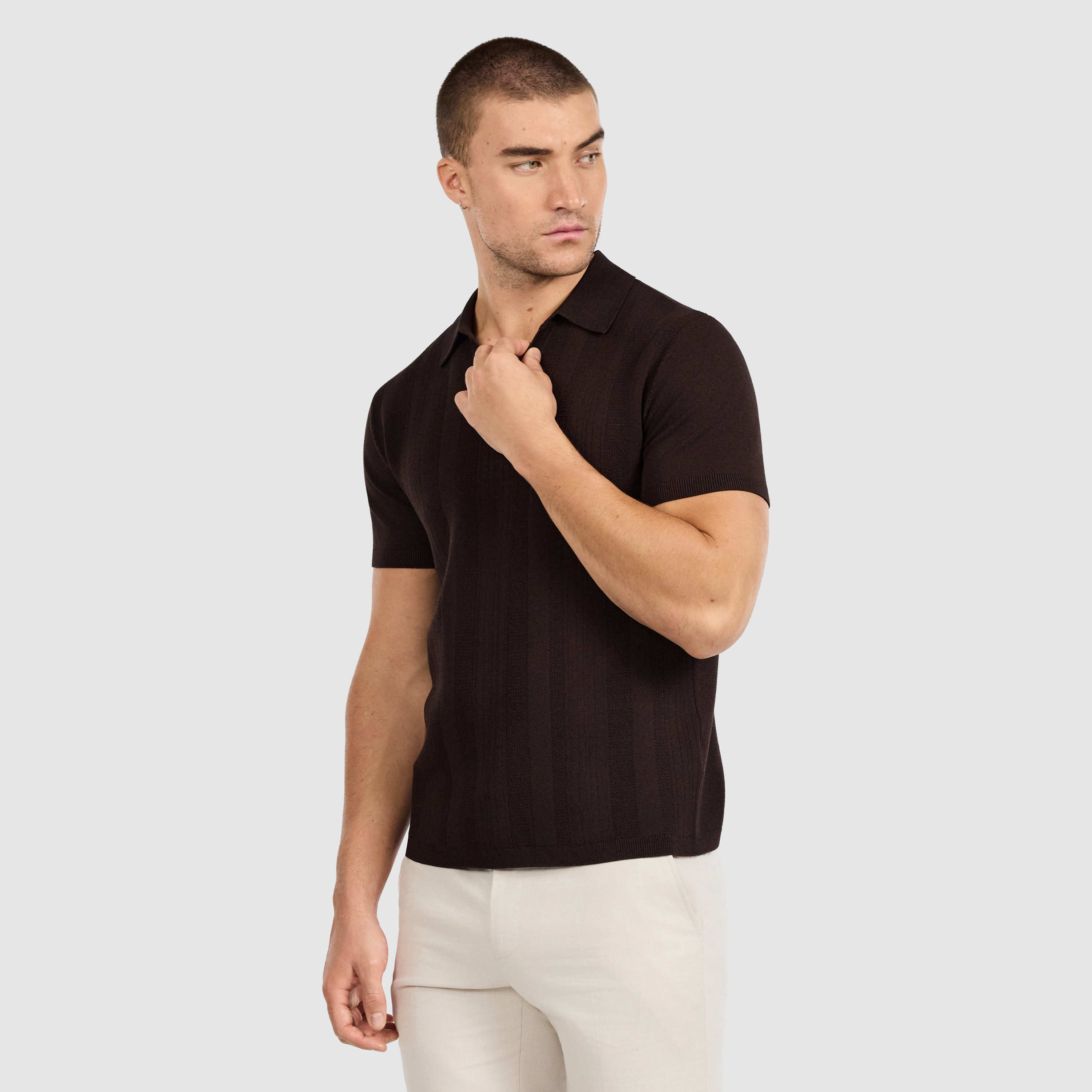 Chocolate Kendrick Knit Polo