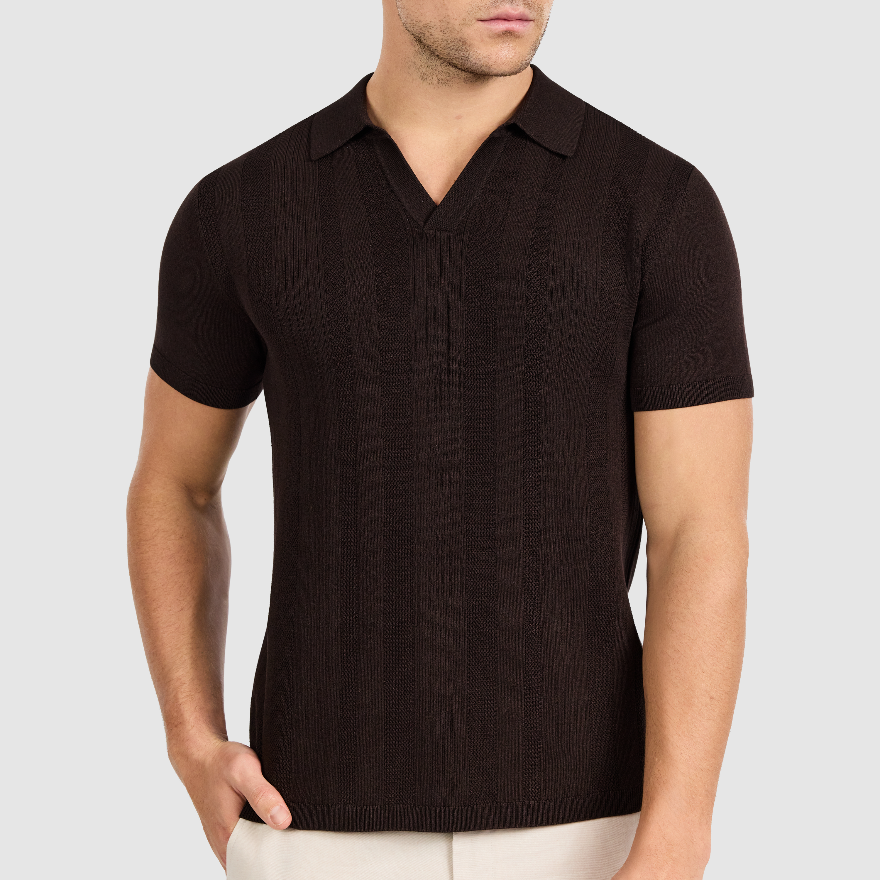 Chocolate Kendrick Knit Polo