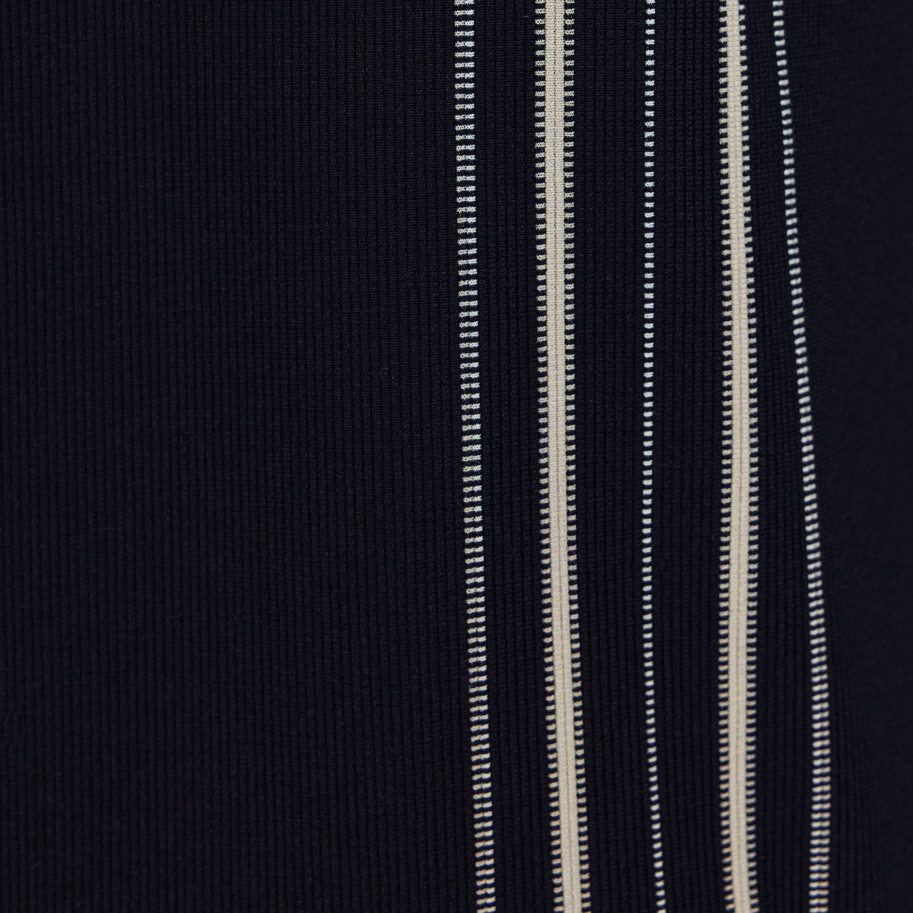 Navy Javier Stripe Zip Polo