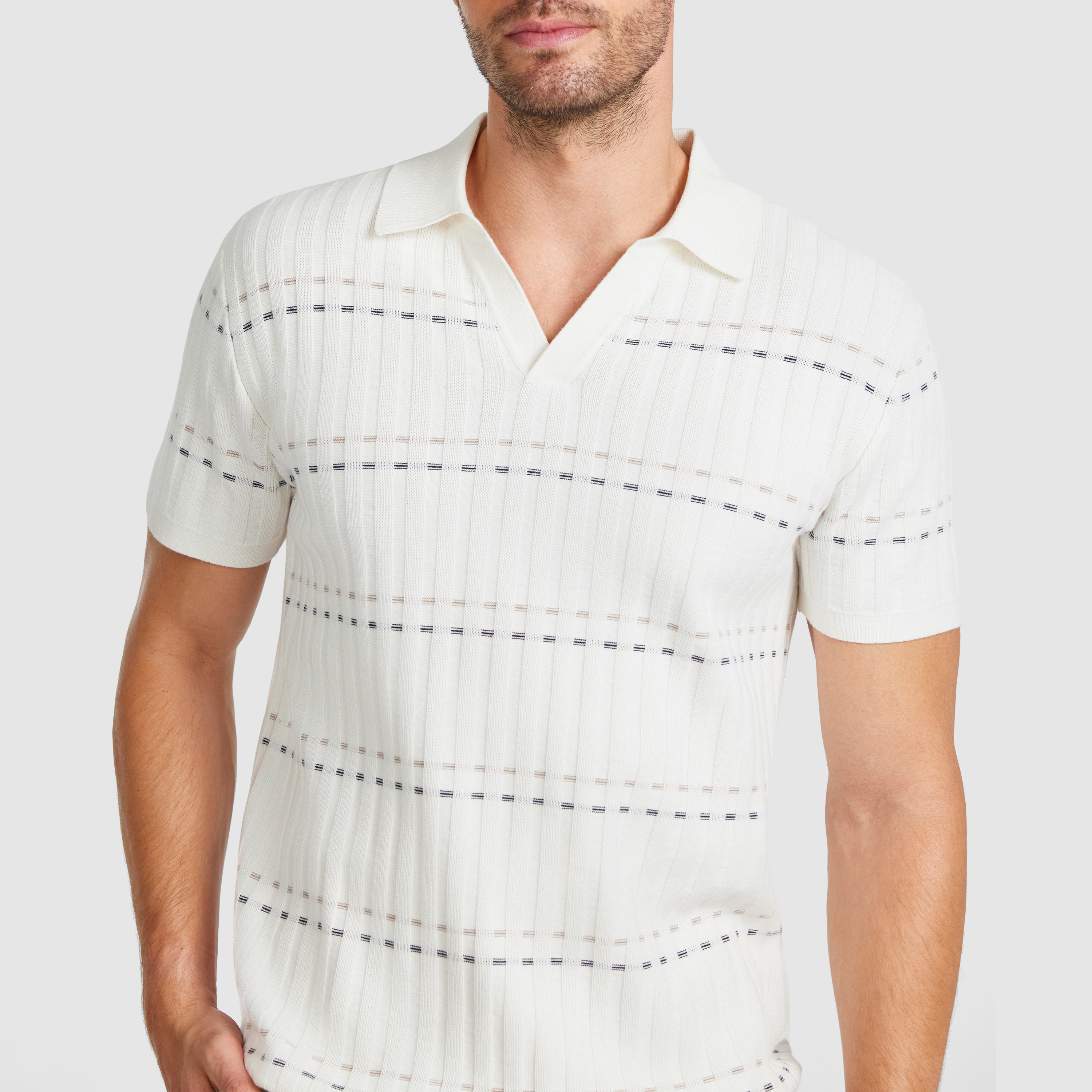 Ivory Kavala Knit Polo