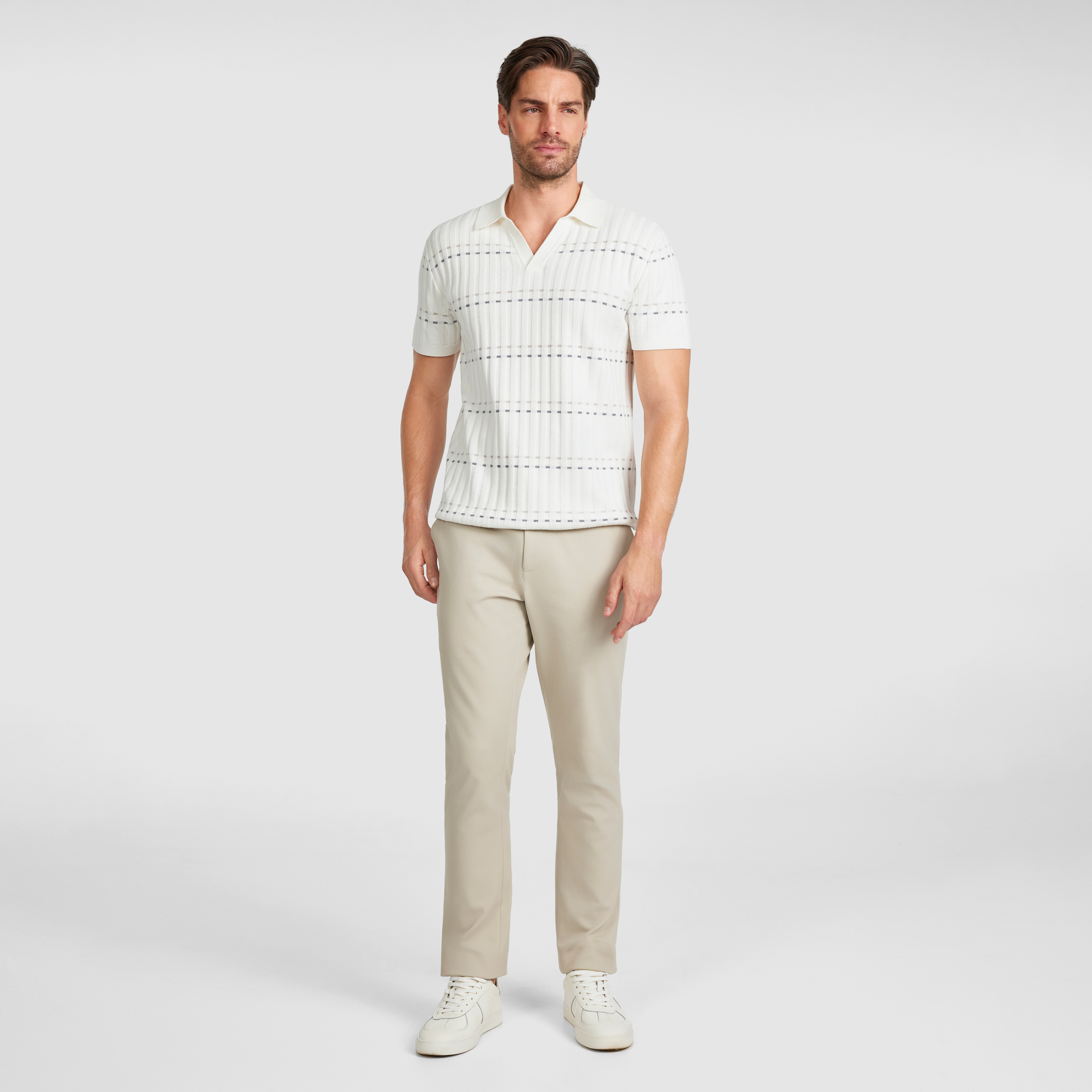 Ivory Kavala Knit Polo