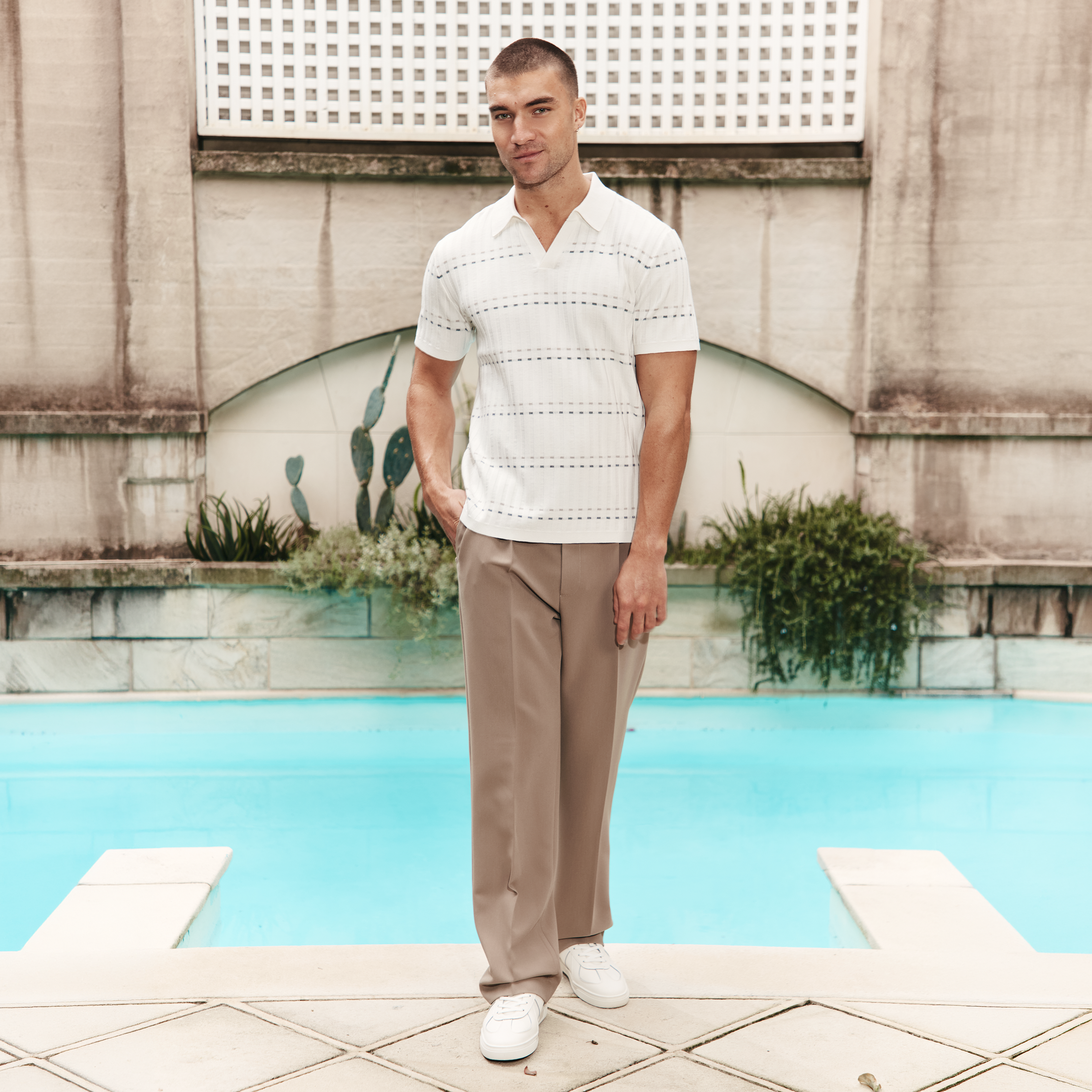 Ivory Kavala Knit Polo