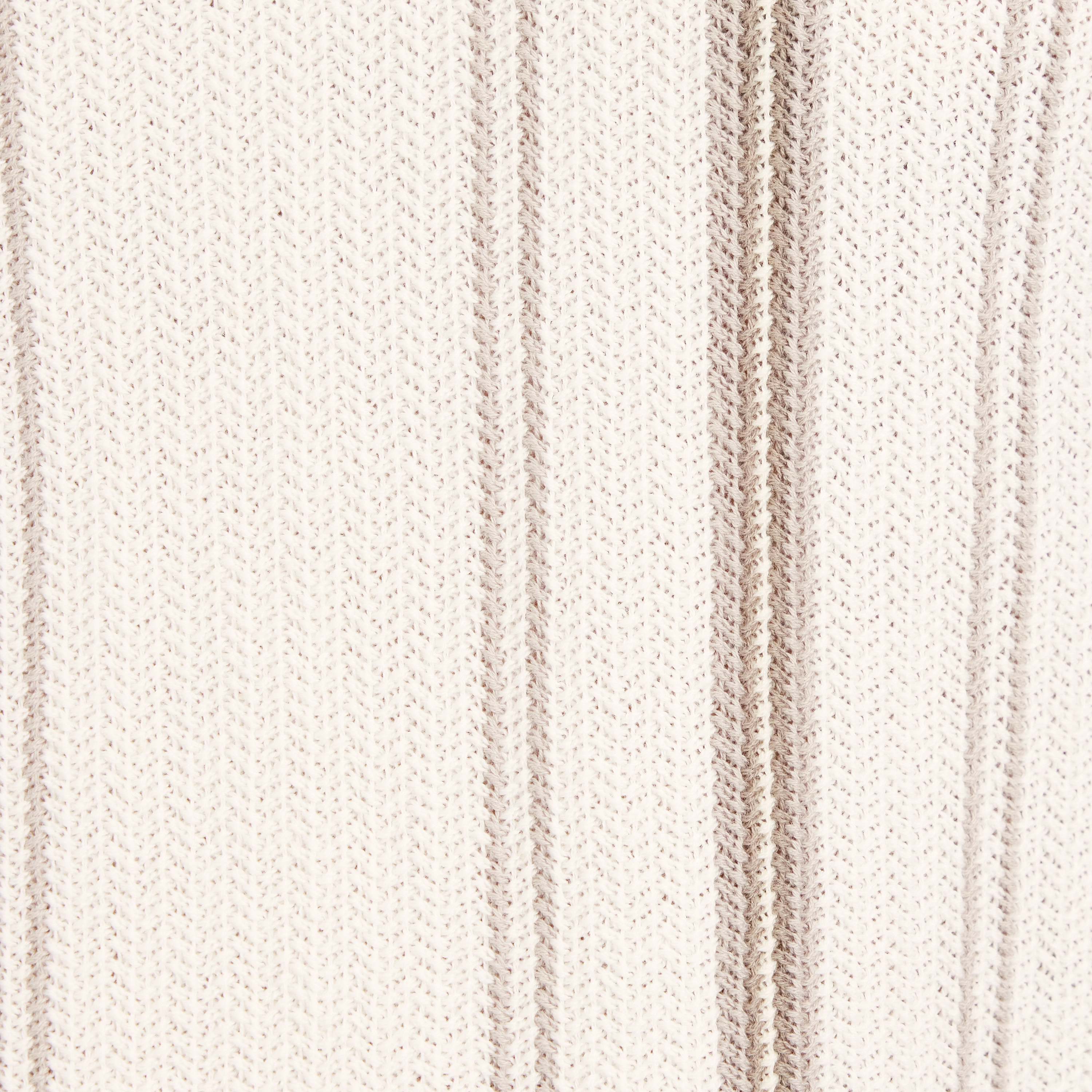 Ivory Rune Stripe Zip Knit Polo
