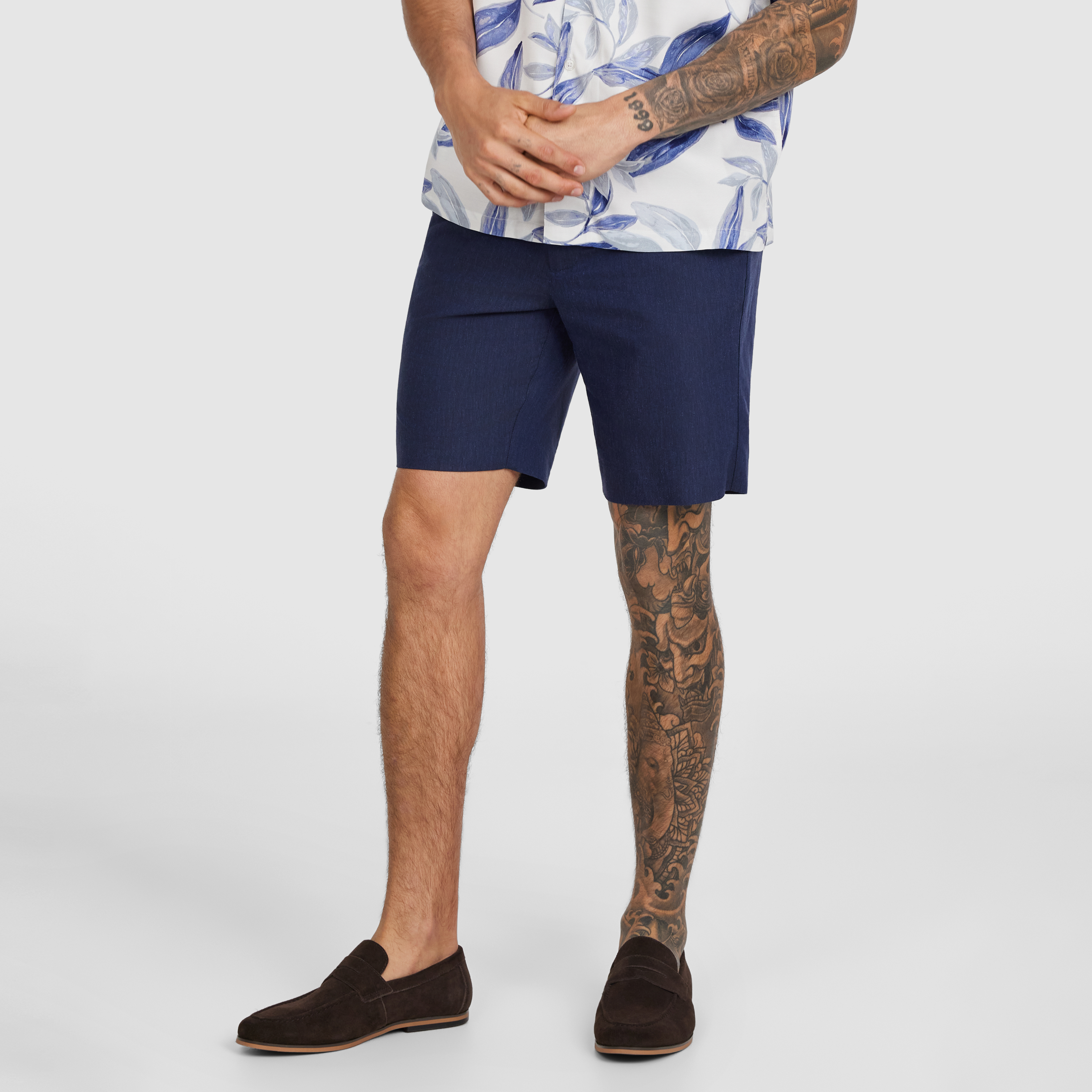 Navy Jaeden Linen Short