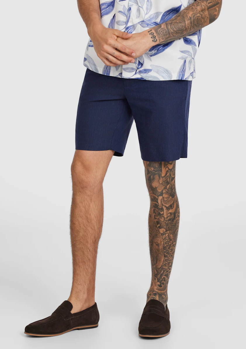 Navy Jaeden Linen Short