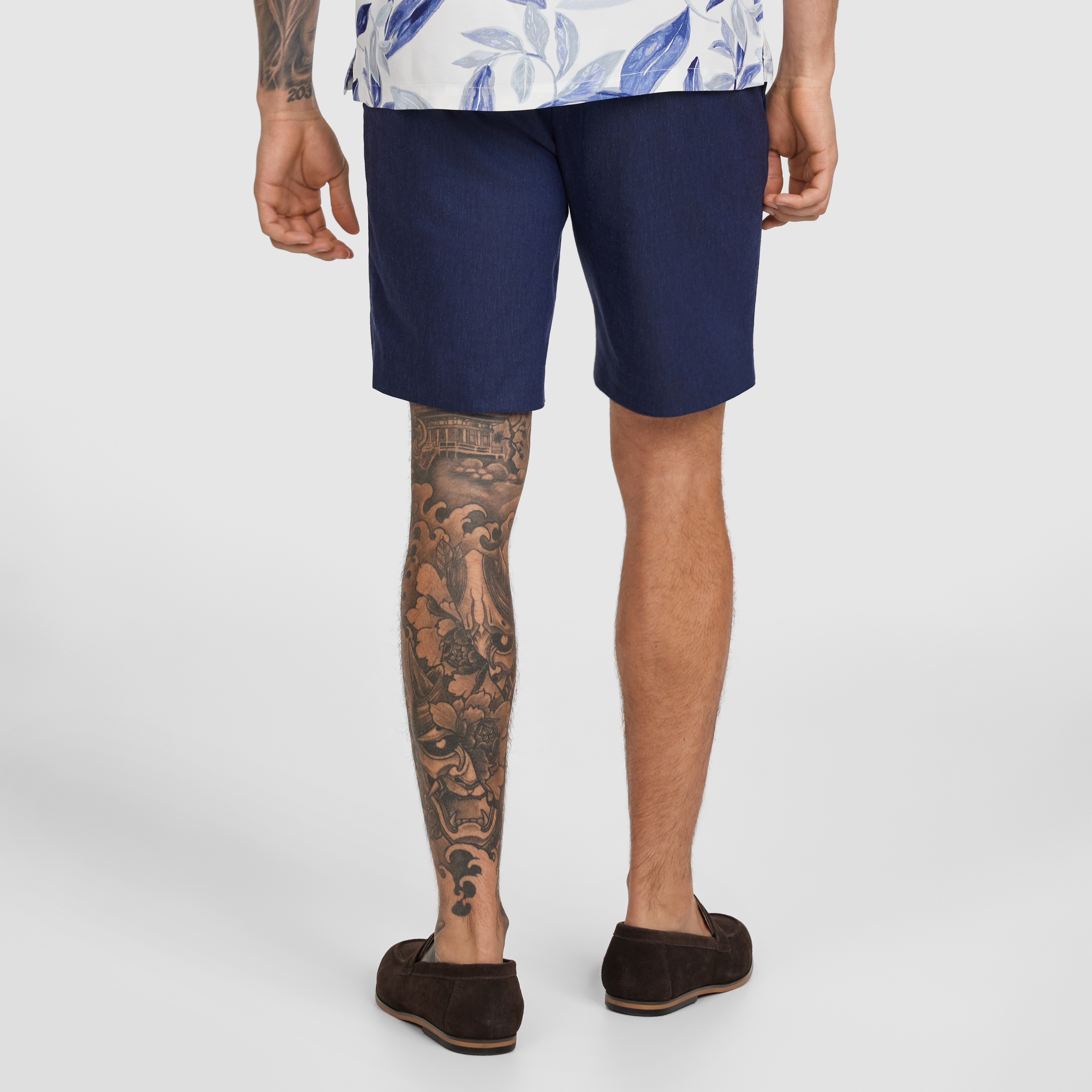 Navy Jaeden Linen Short