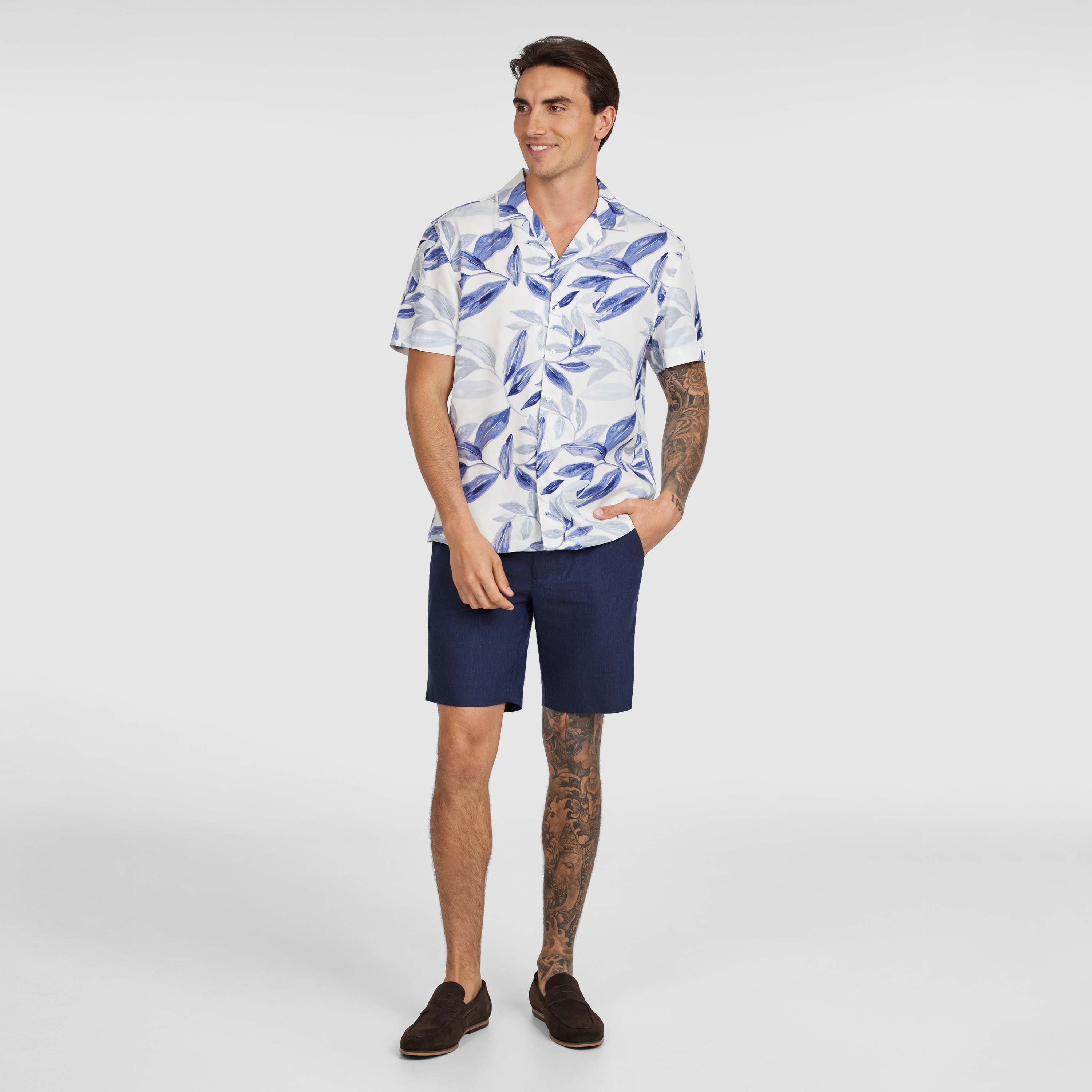 Navy Jaeden Linen Short