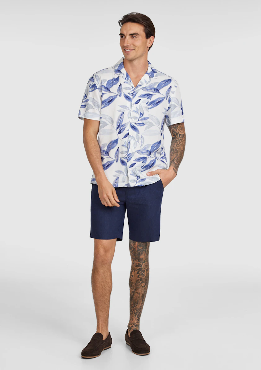 Navy Jaeden Linen Short