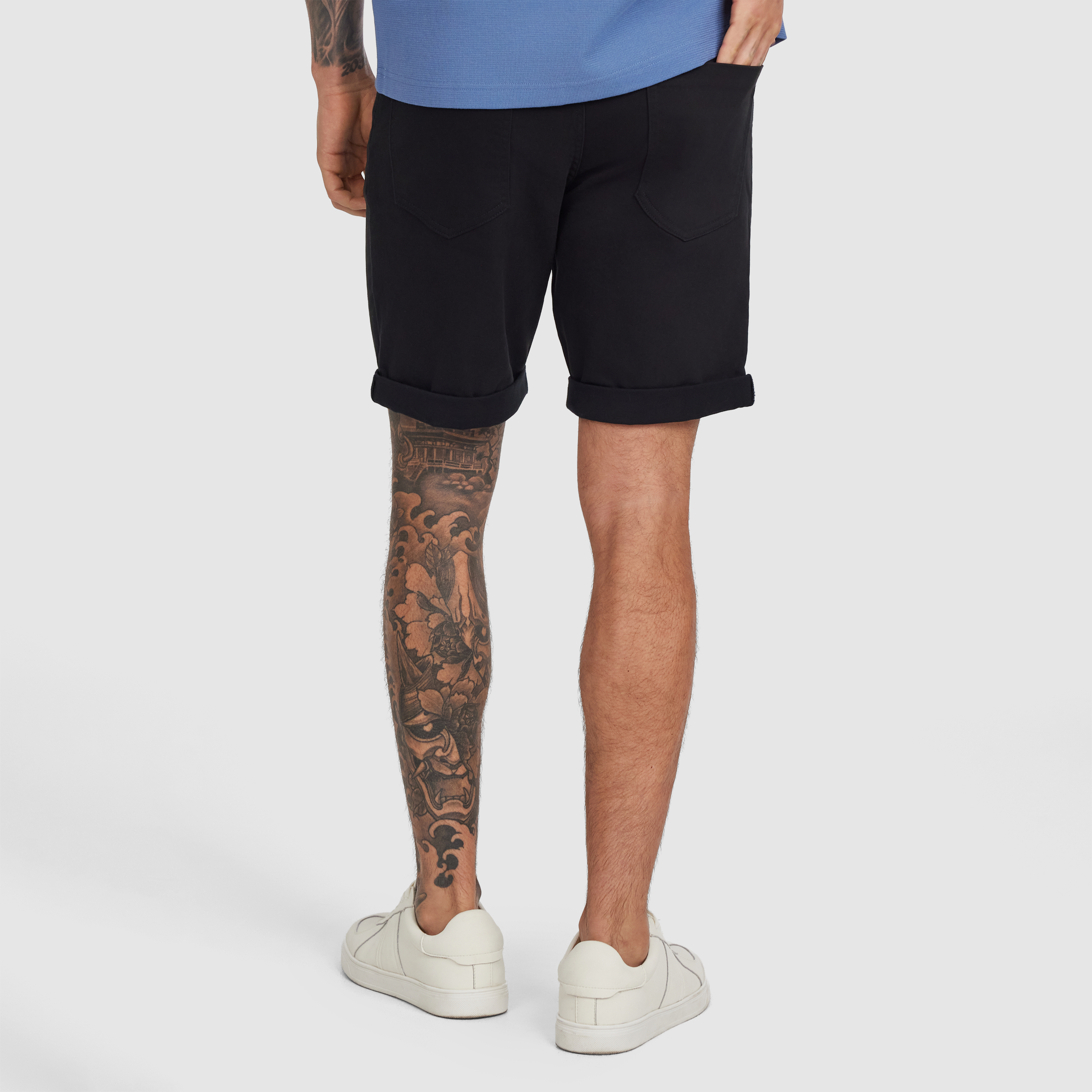 Black Stan 5 Pocket Stretch Short