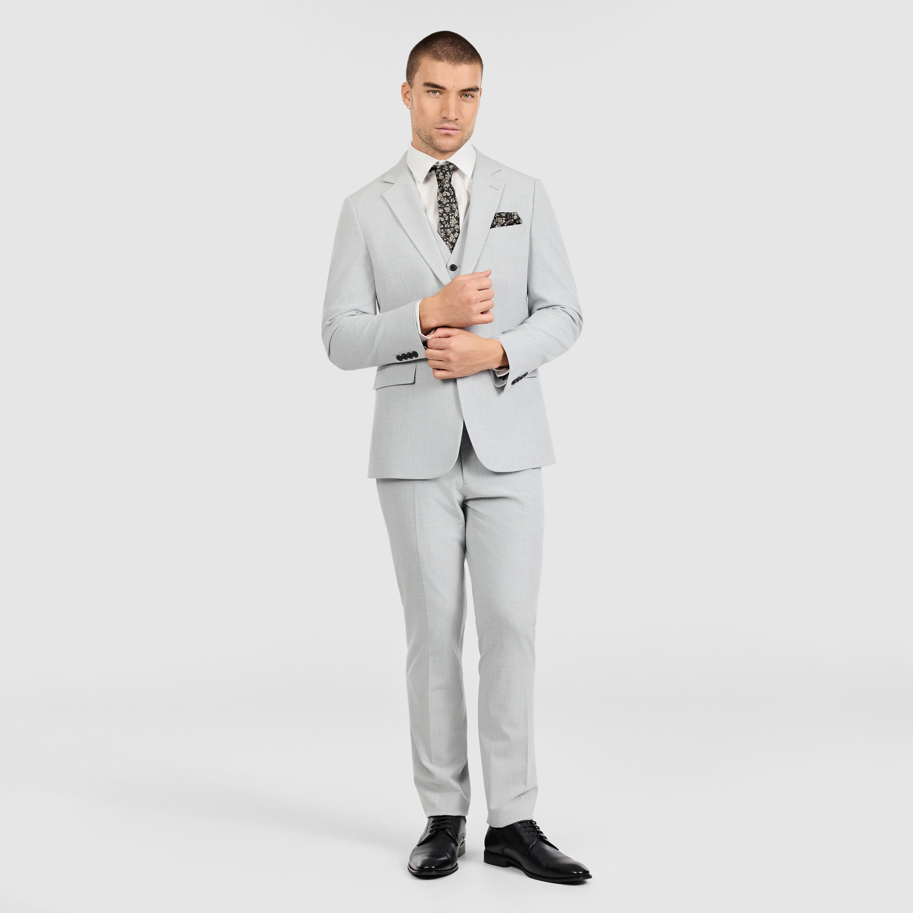 Silver Calder Slim Suit Jacket