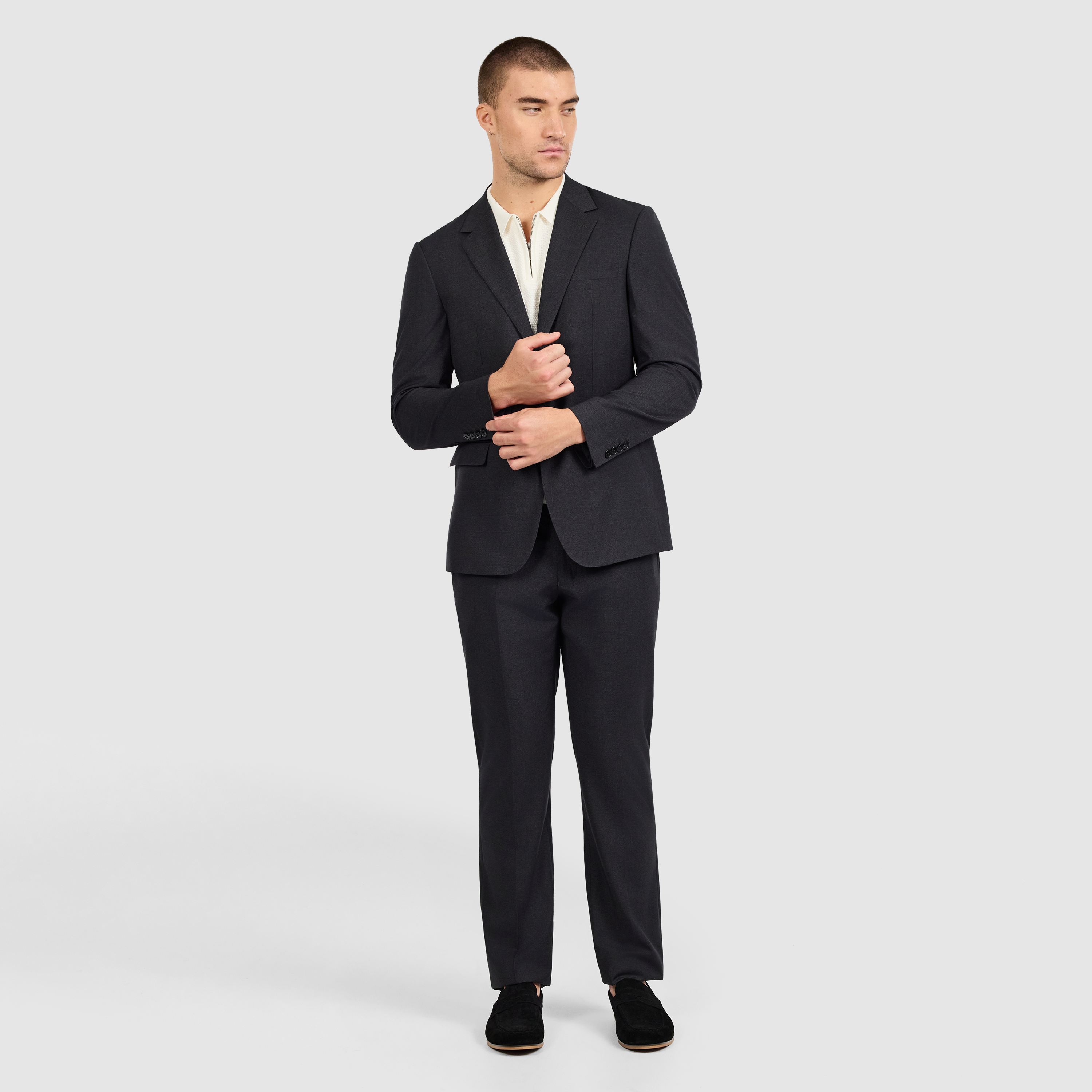  Charcoal Bedford Regular Check Suit