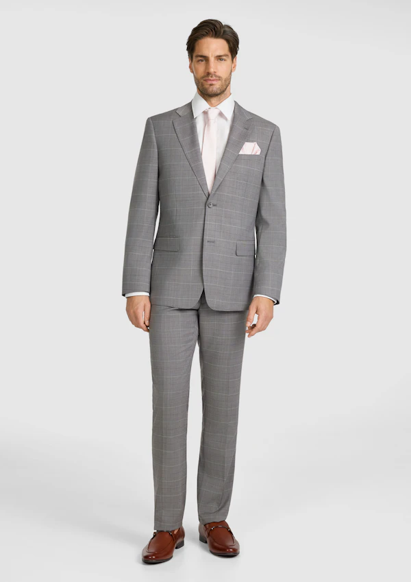 Natural Sovran Regular Check Wool Suit