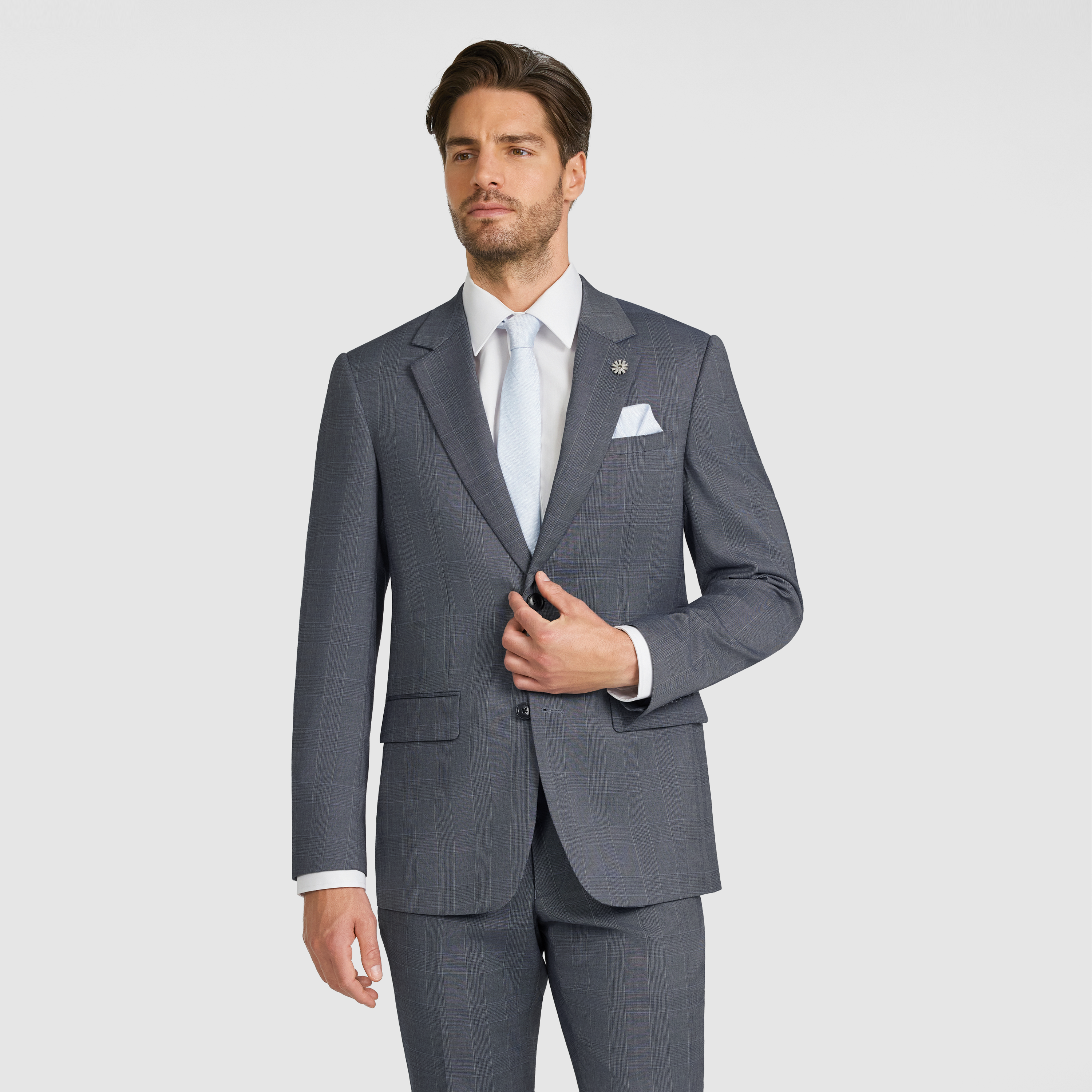 Delton Slim Check Suit Jacket