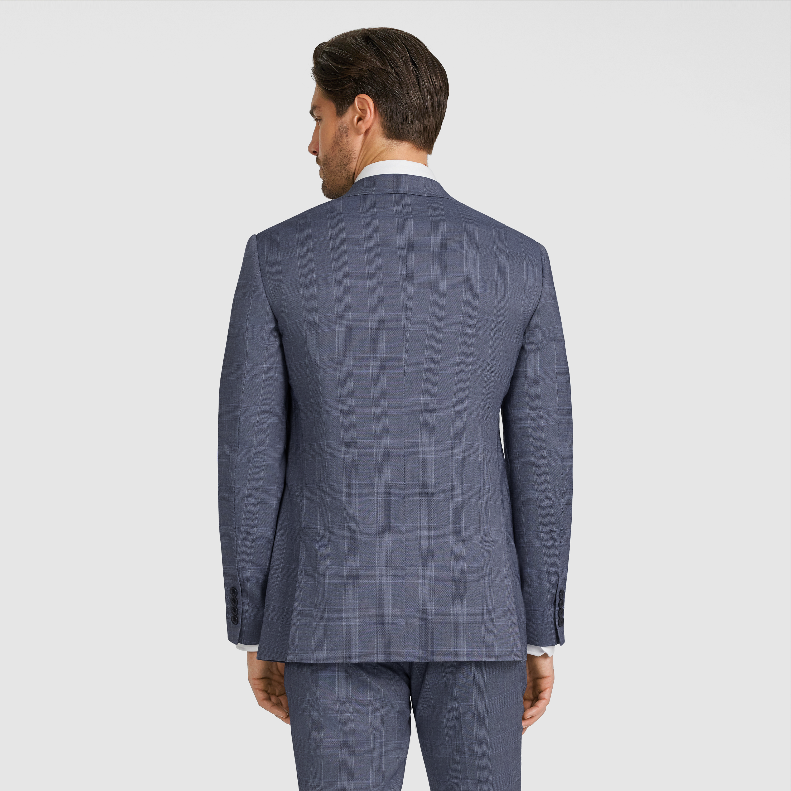  Mid Blue Delton Slim Check Suit