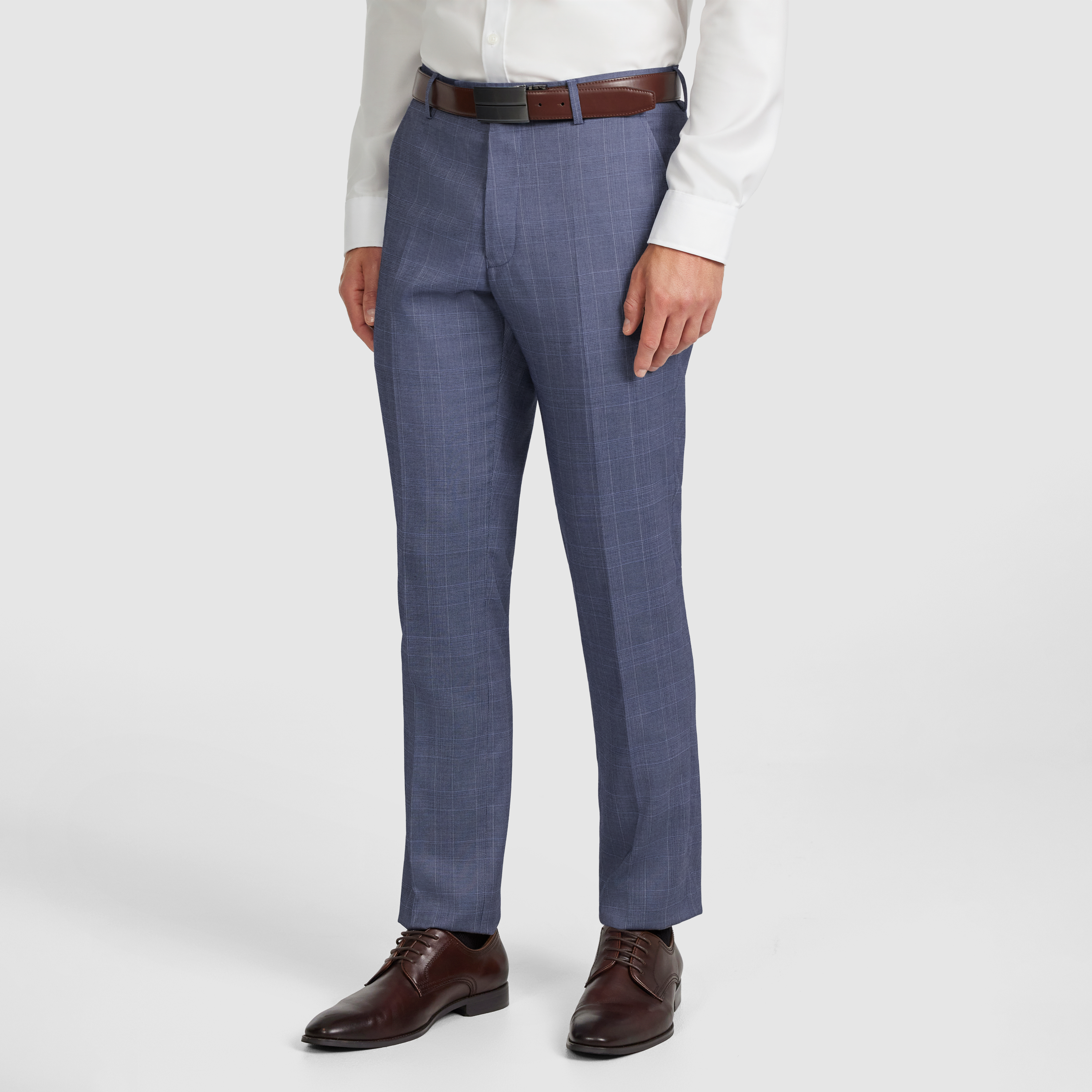  Mid Blue Delton Slim Check Suit