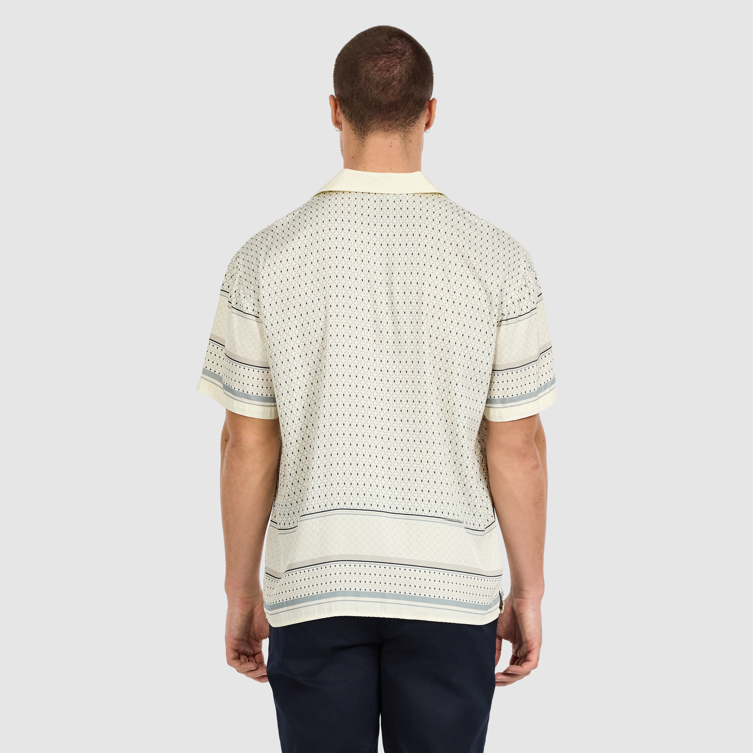 Ivory Nicco Viscose Geo Shirt